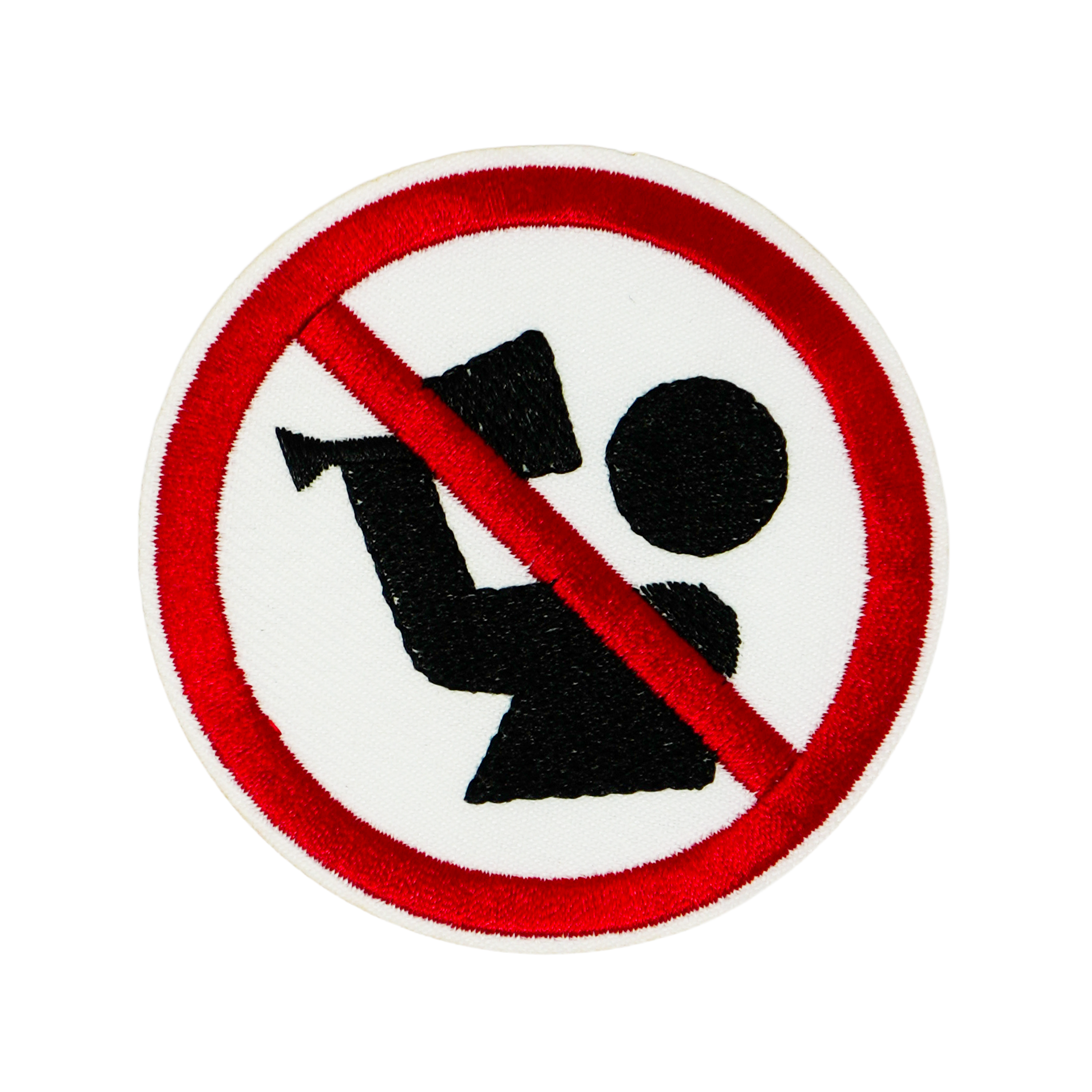 No Drinking Alcohol Sign Round Iron On Patch (7 x 7cm)