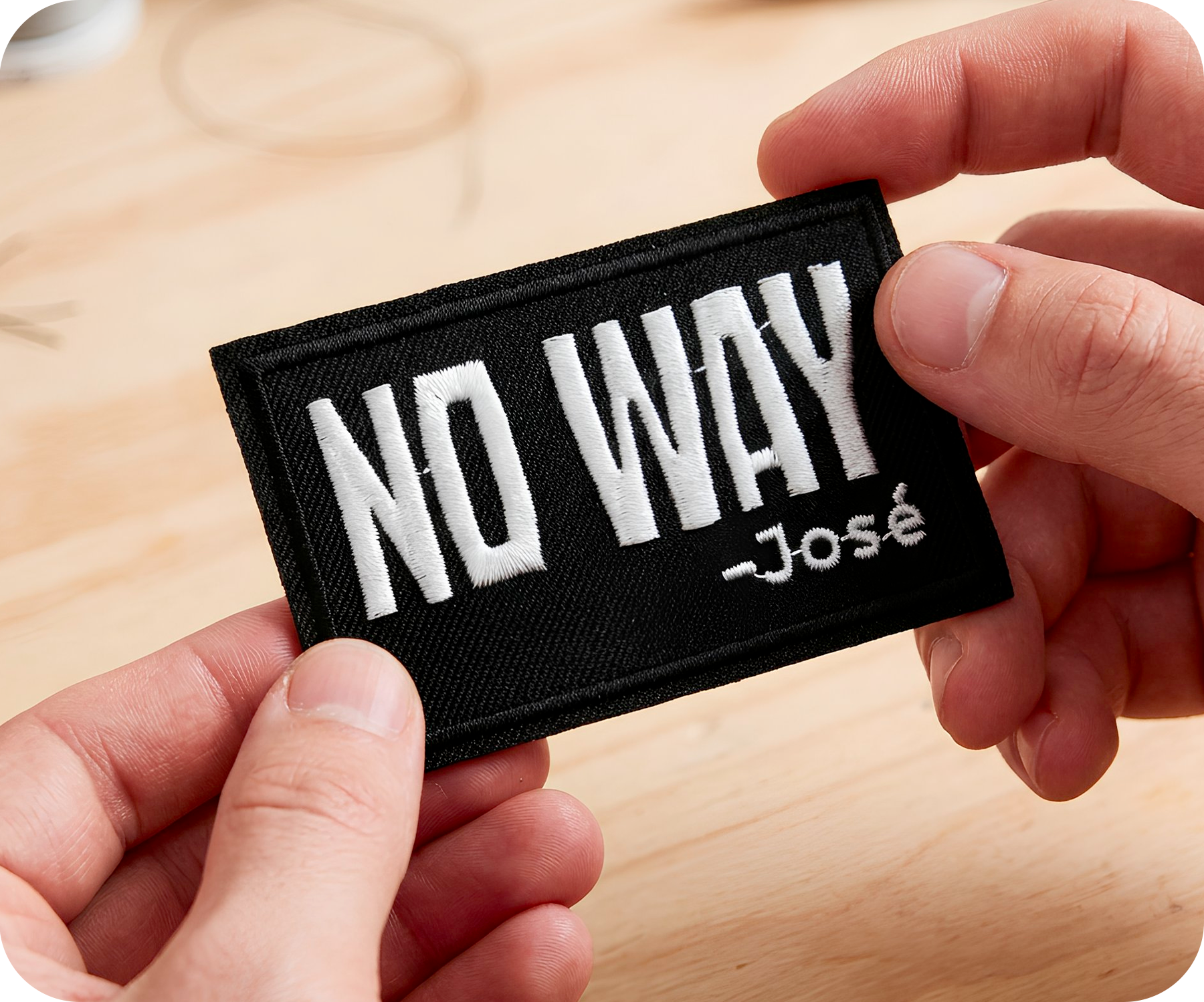 No Way Jose Funny Black Iron On Patch (7.8 x 5cm)