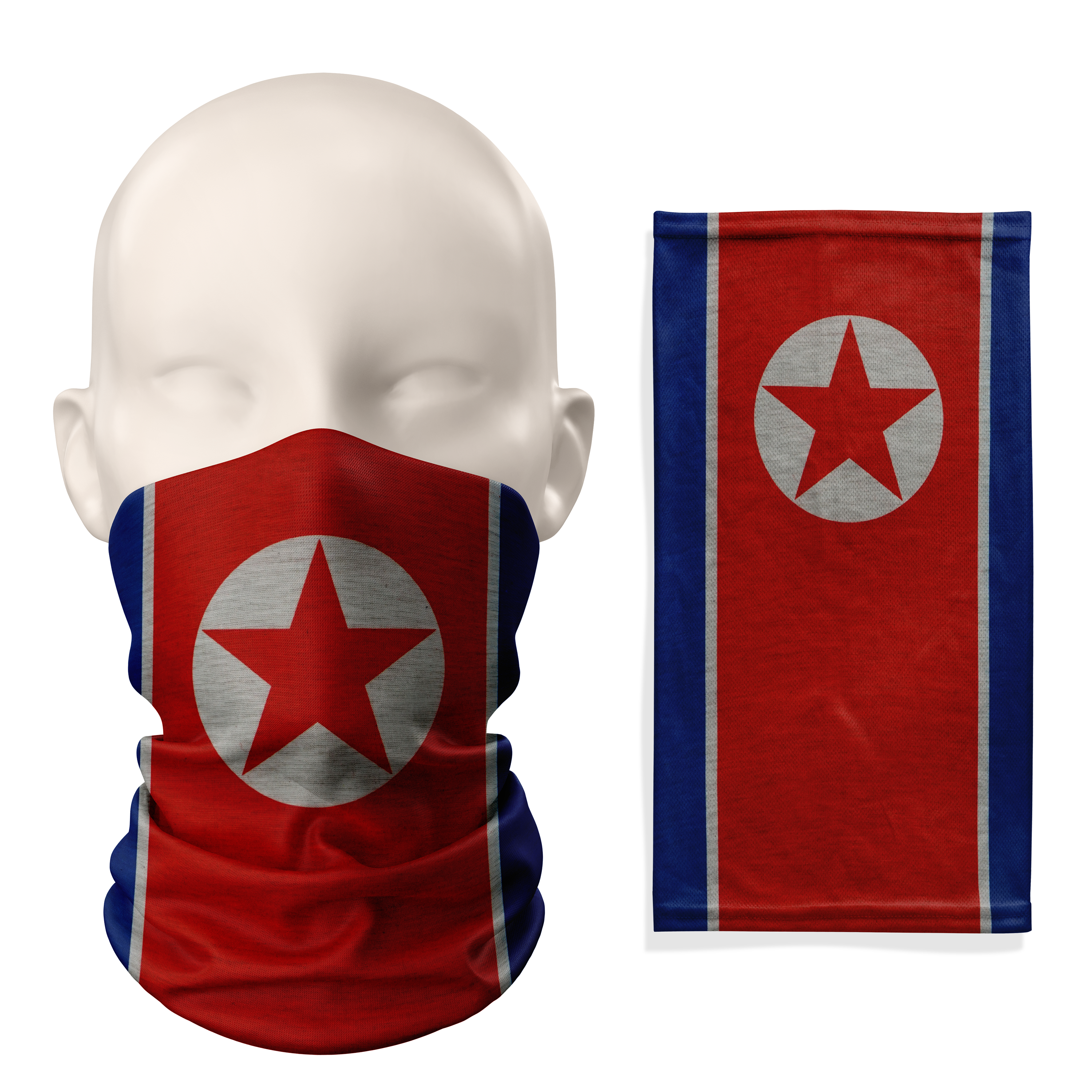 North Korea Flag Snood – Breathable Mask Neck Gaiter Face Covering