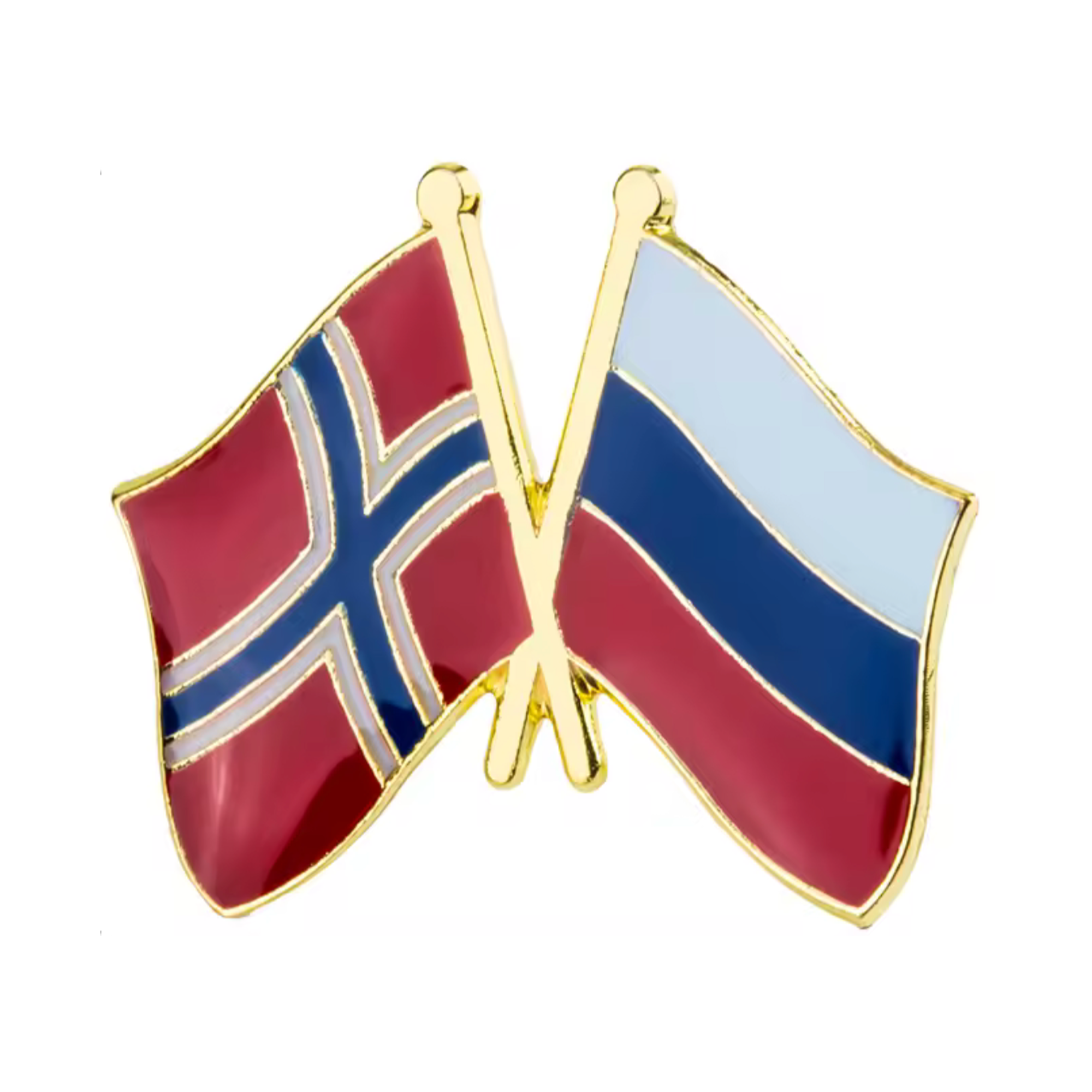 Norway & Russia Friendship Pin Badge