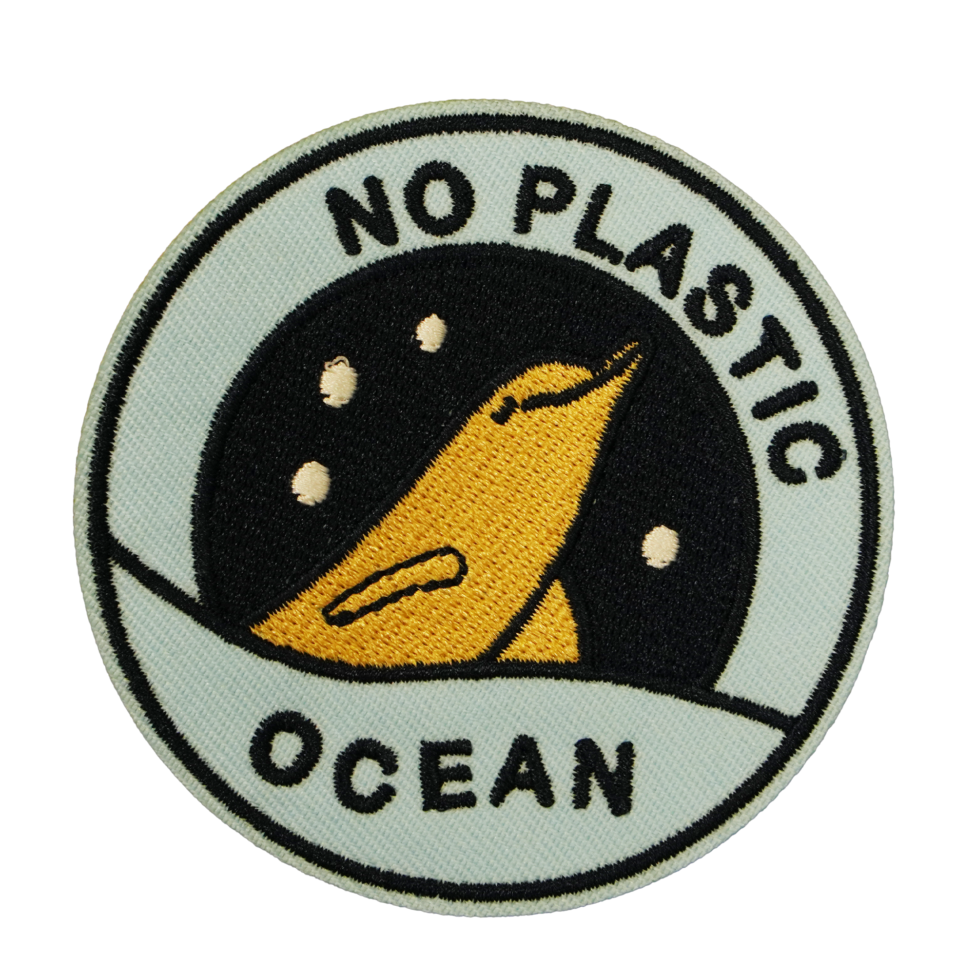 Dolphin Plastic Ocean Embroidery Patch (7.5 x 7.5cm)
