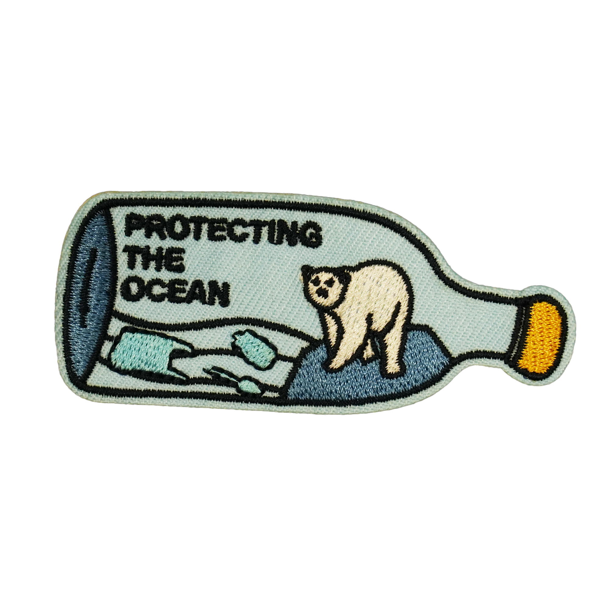 Ocean Polar Bear Embroidery Patch (3 x 7.5cm)