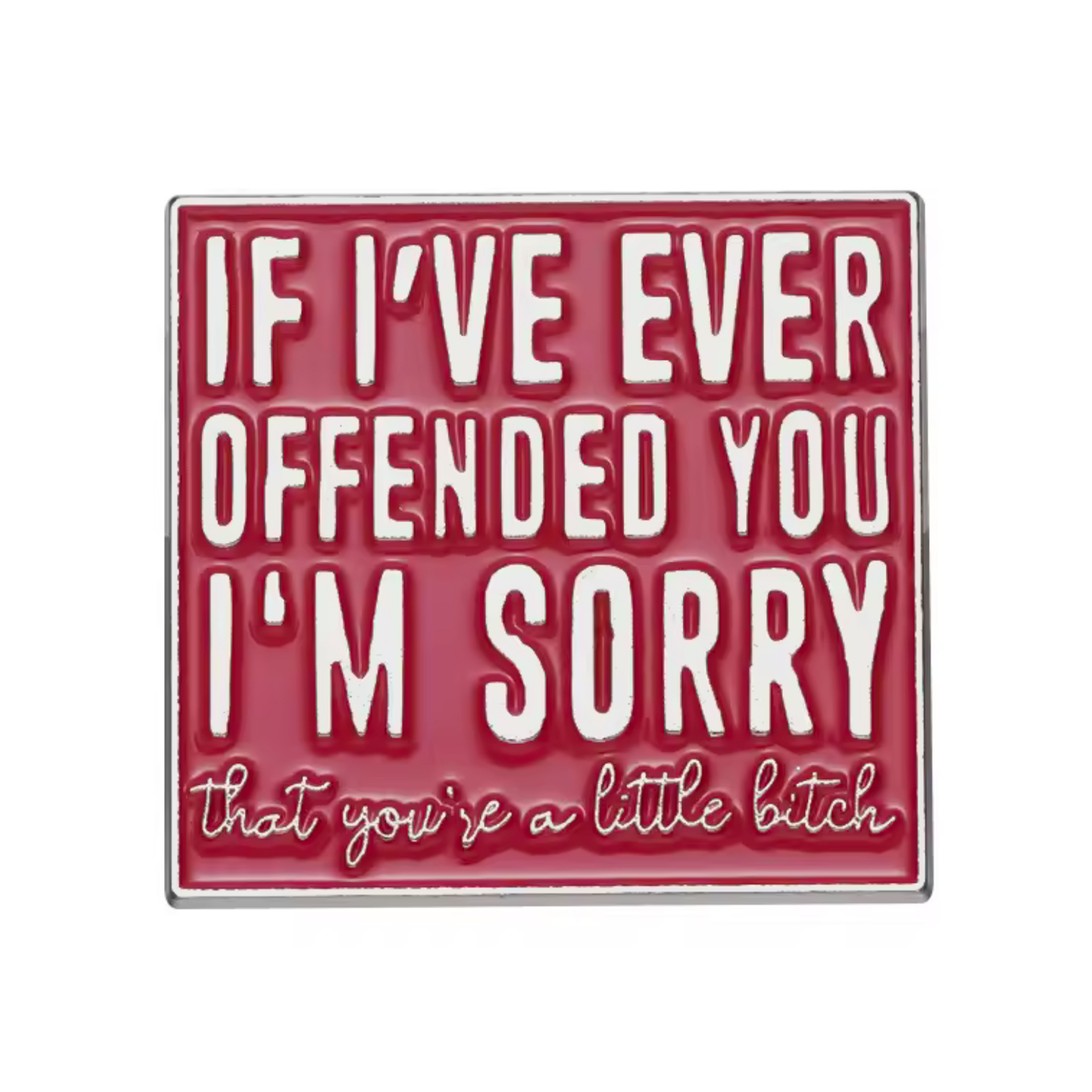 I'm Sorry If I Ever Offended You Funny Pin Badge