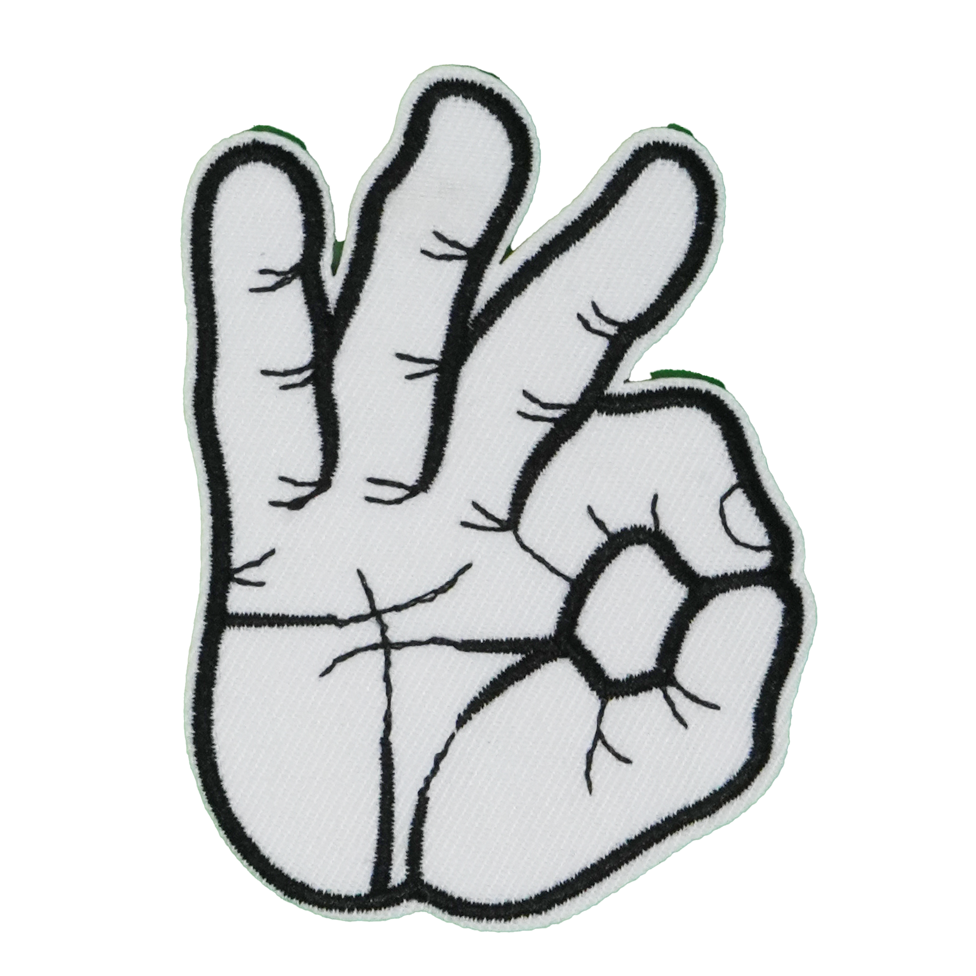 Okay Hand Gesture Patch Iron On (8 x 6cm)