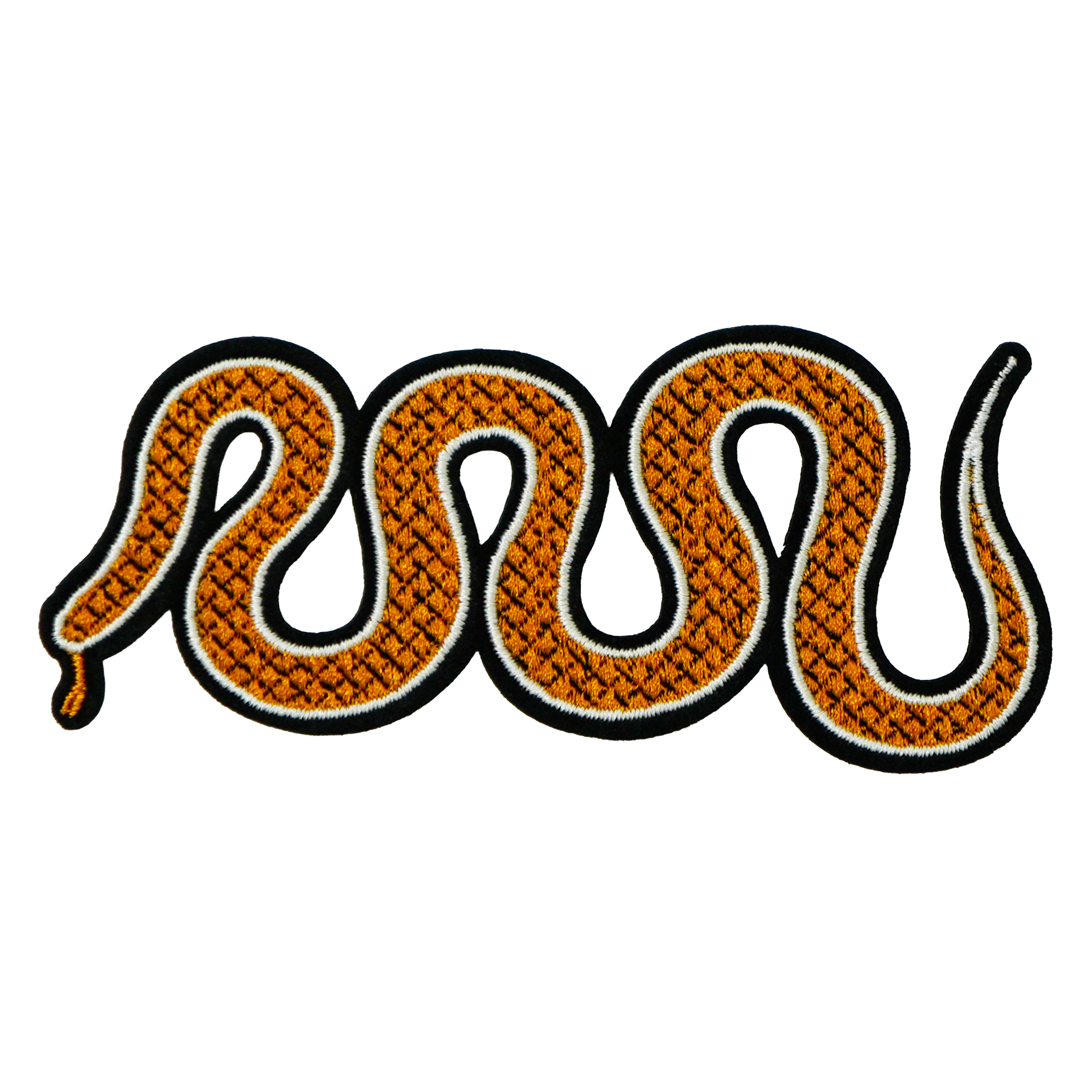 Yellow & Orange Slithering Snake Iron On Patch (10 x 4cm)