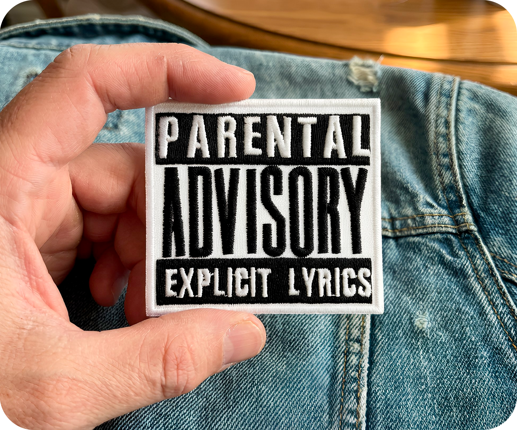Parental Advisory Explicit Lyrics CD Music Warning Iron On Patch (7 x 7cm)