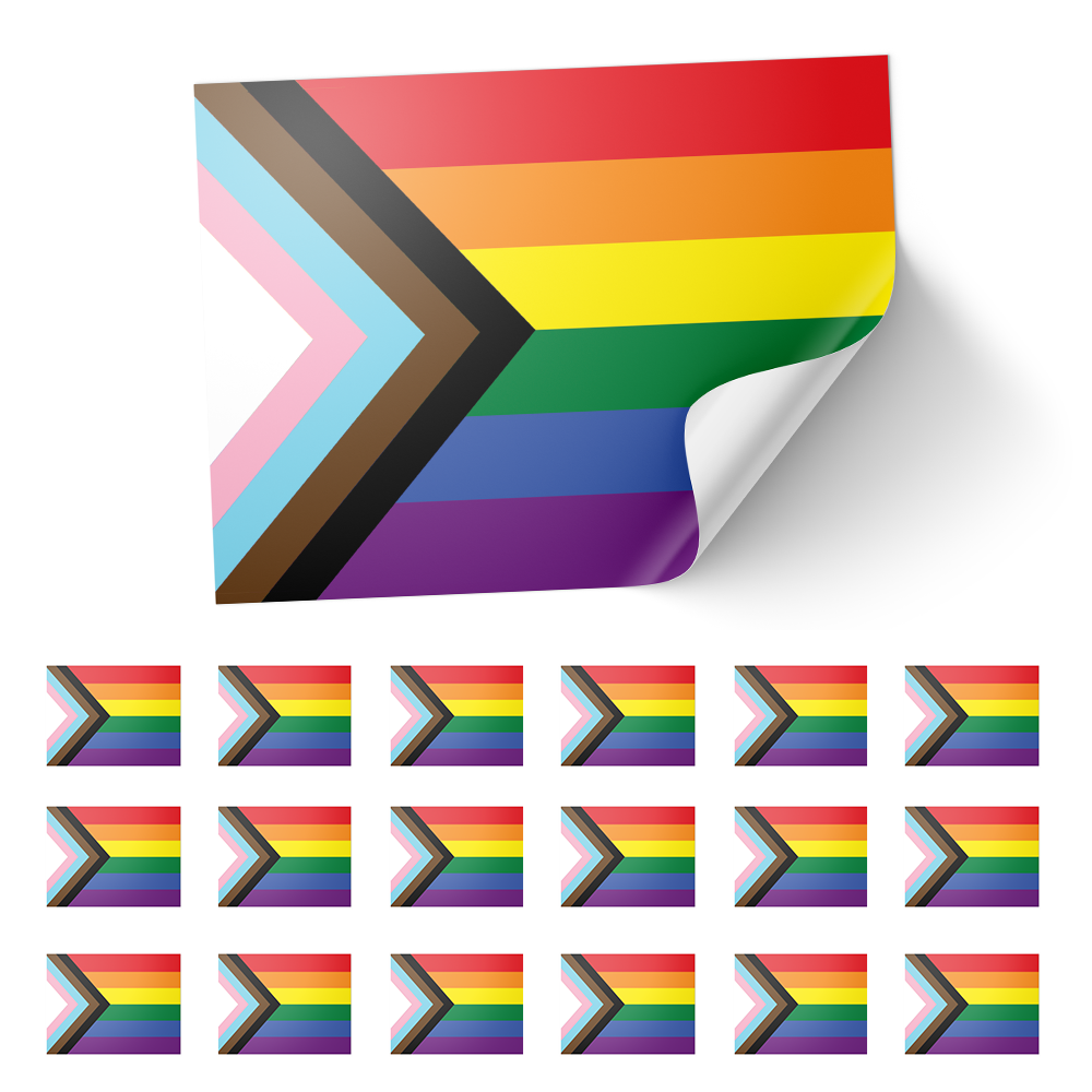 20 X Progress Pride Flag Stickers