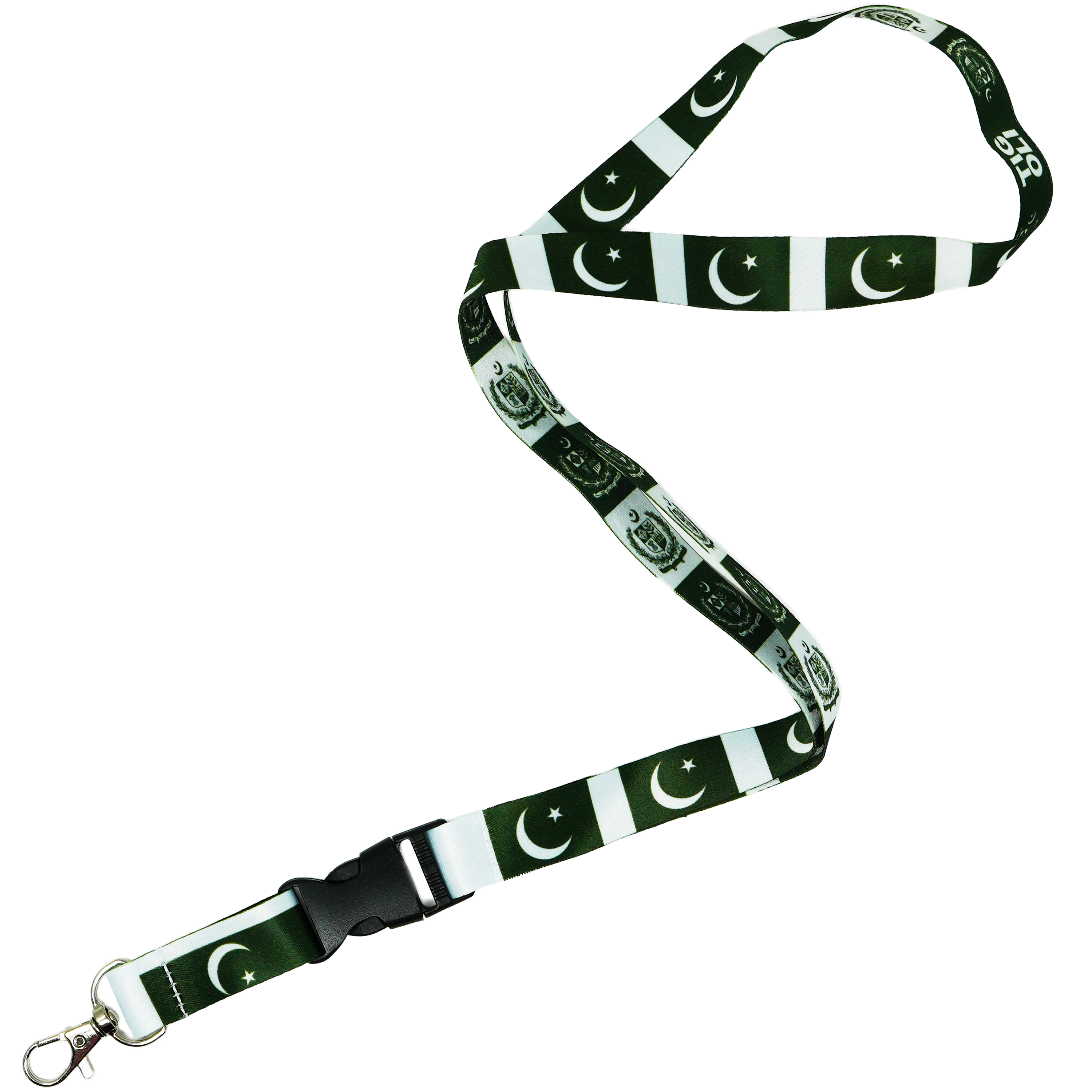 Pakistan Flag Lanyard – Green & White National Emblem Neck Strap