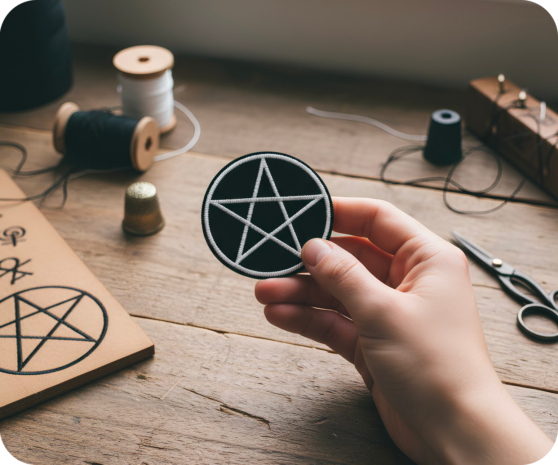 Pentagram Pagan Witchcraft Iron On Patch (6 x 6cm)