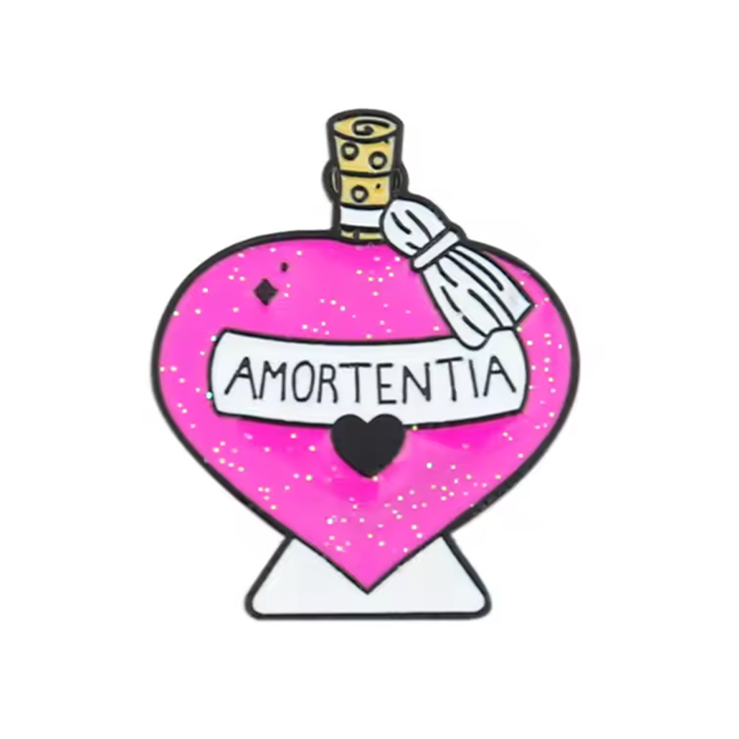 Pink Potion Bottle Wizard Witch Pin Badge