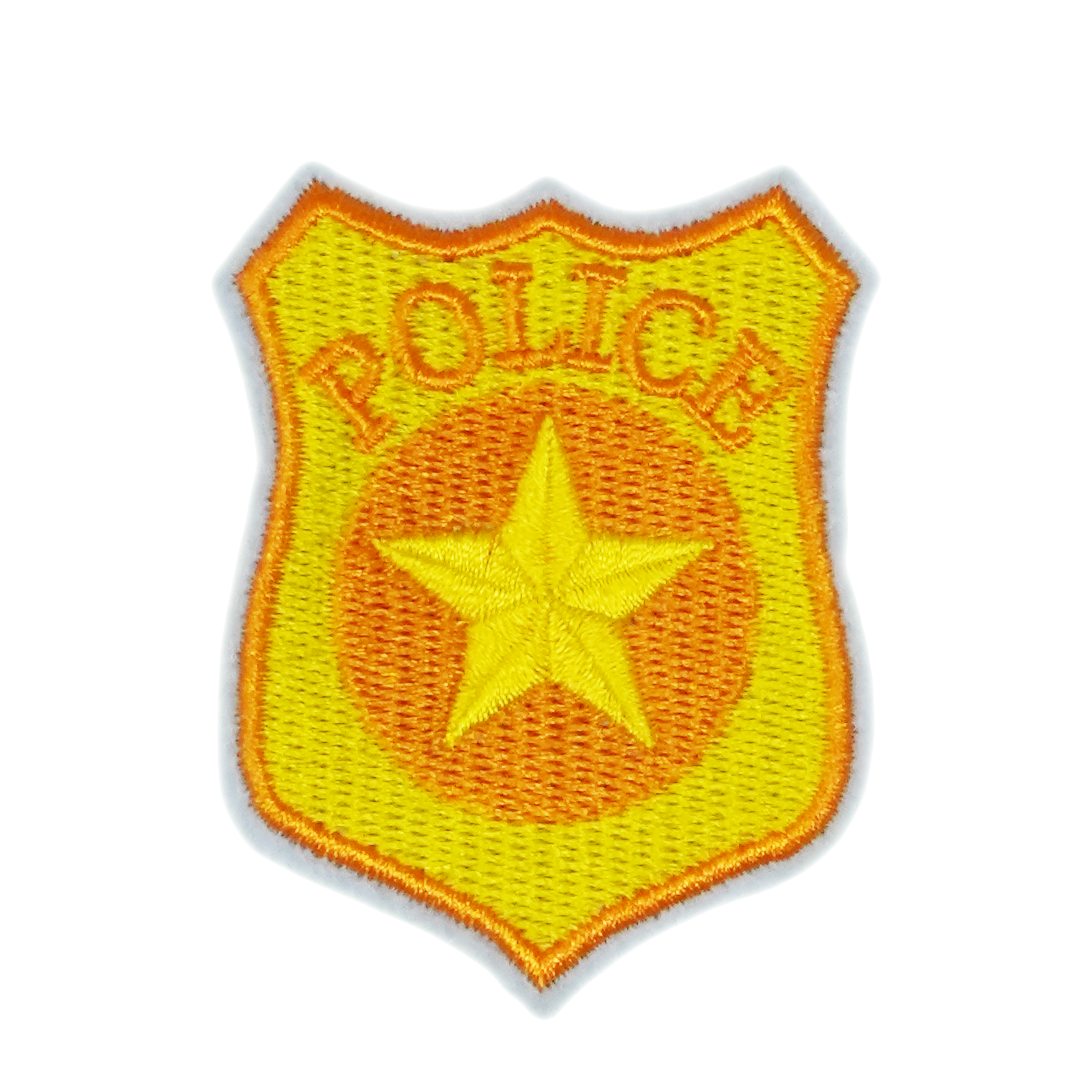 Police Badge Gold Star Patch Iron On (6 x 5cm)