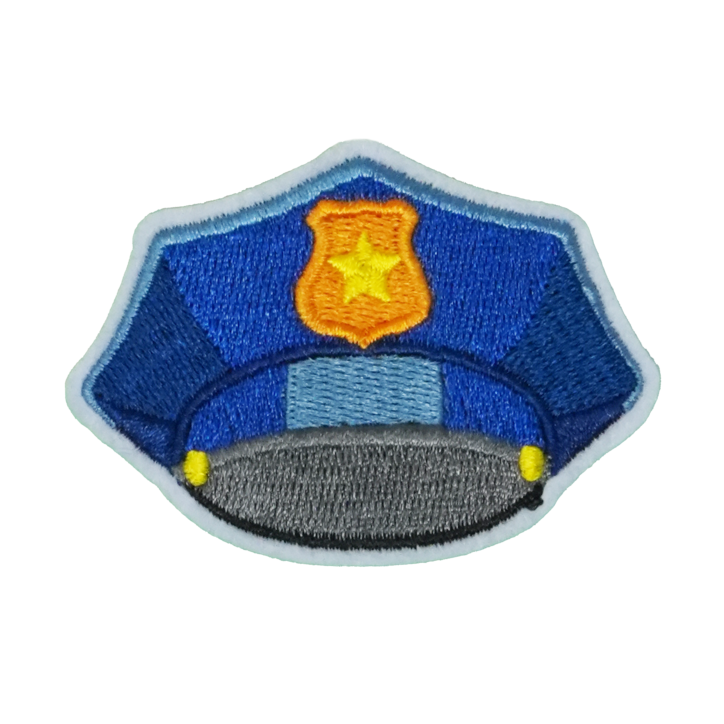 Police Officer Cap Hat Patch Iron On (7 x 5cm)