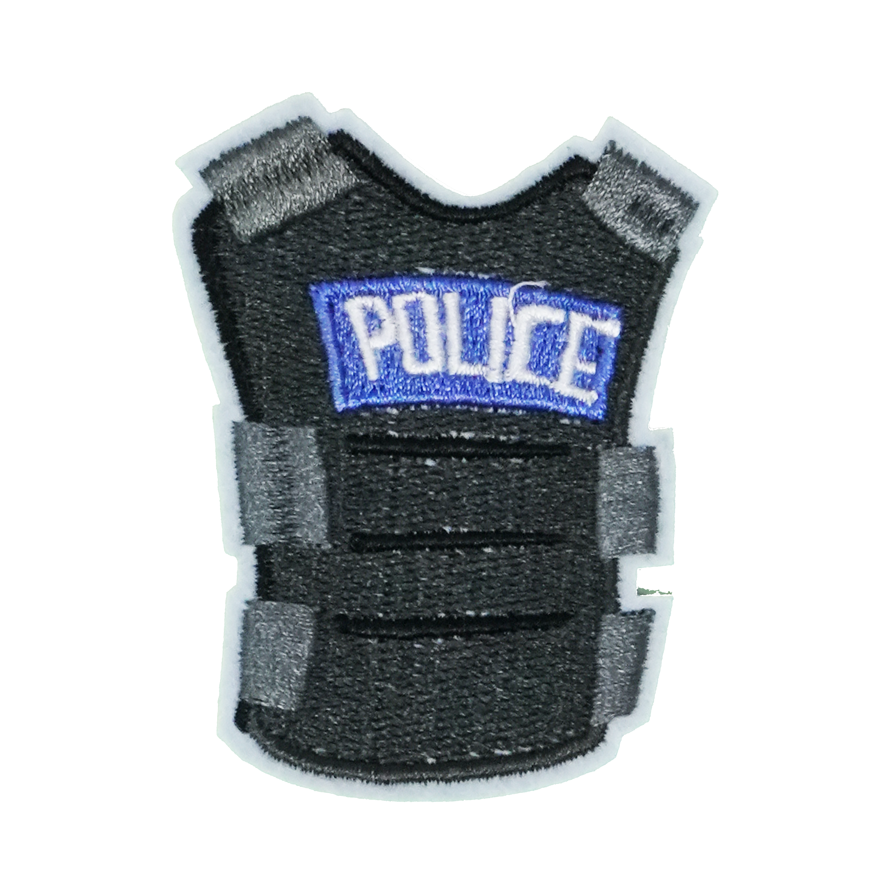 Police Grey Ballistic Vest Patch Iron On (6 x 5cm)