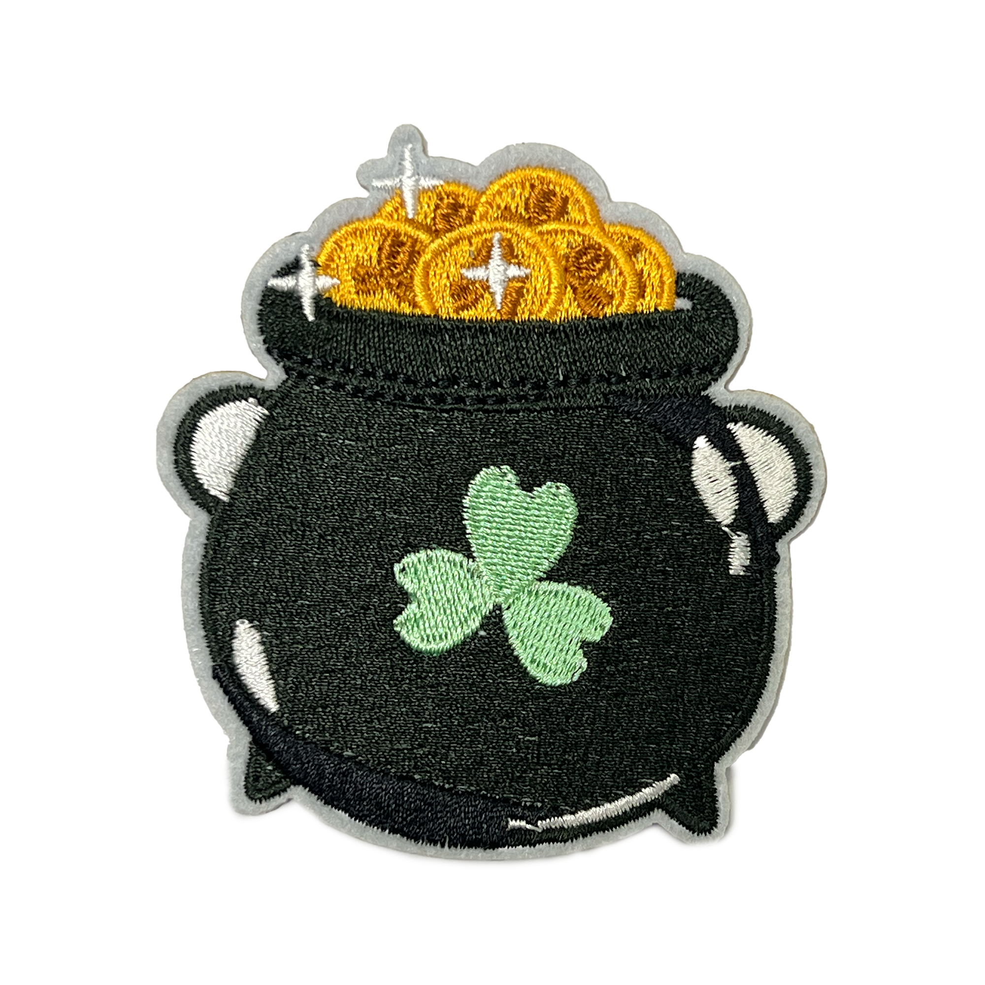 Irish Pot Of Gold Embroidery Patch (8 x 7cm)