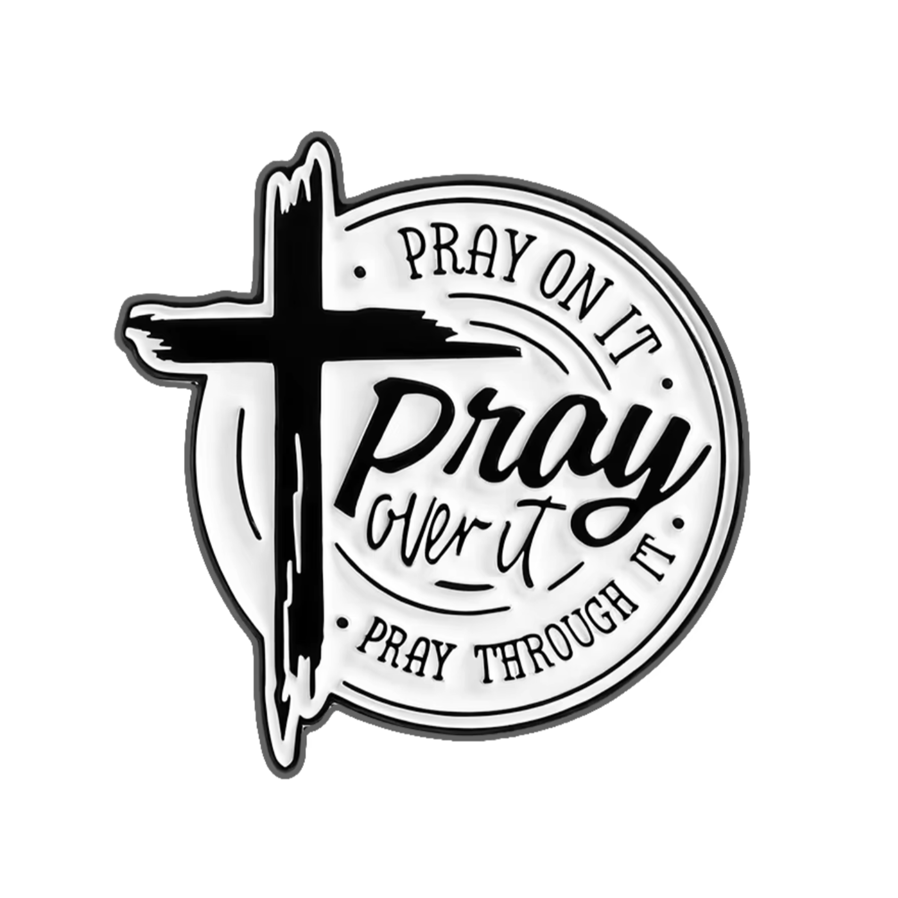 Pray On It Pray Over It Christianity Pin Badge
