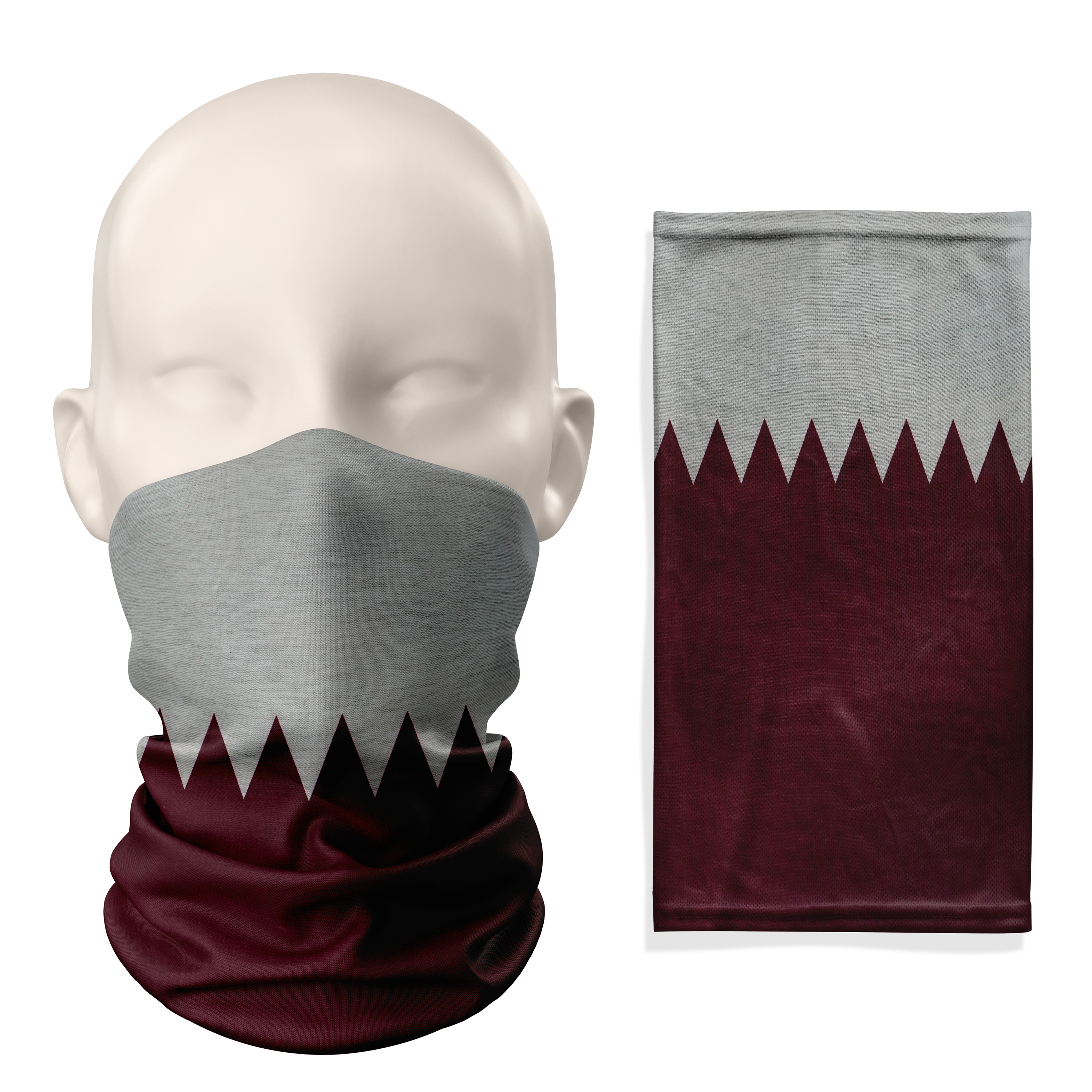 Qatar Flag Snood – Breathable Mask Neck Gaiter Face Covering