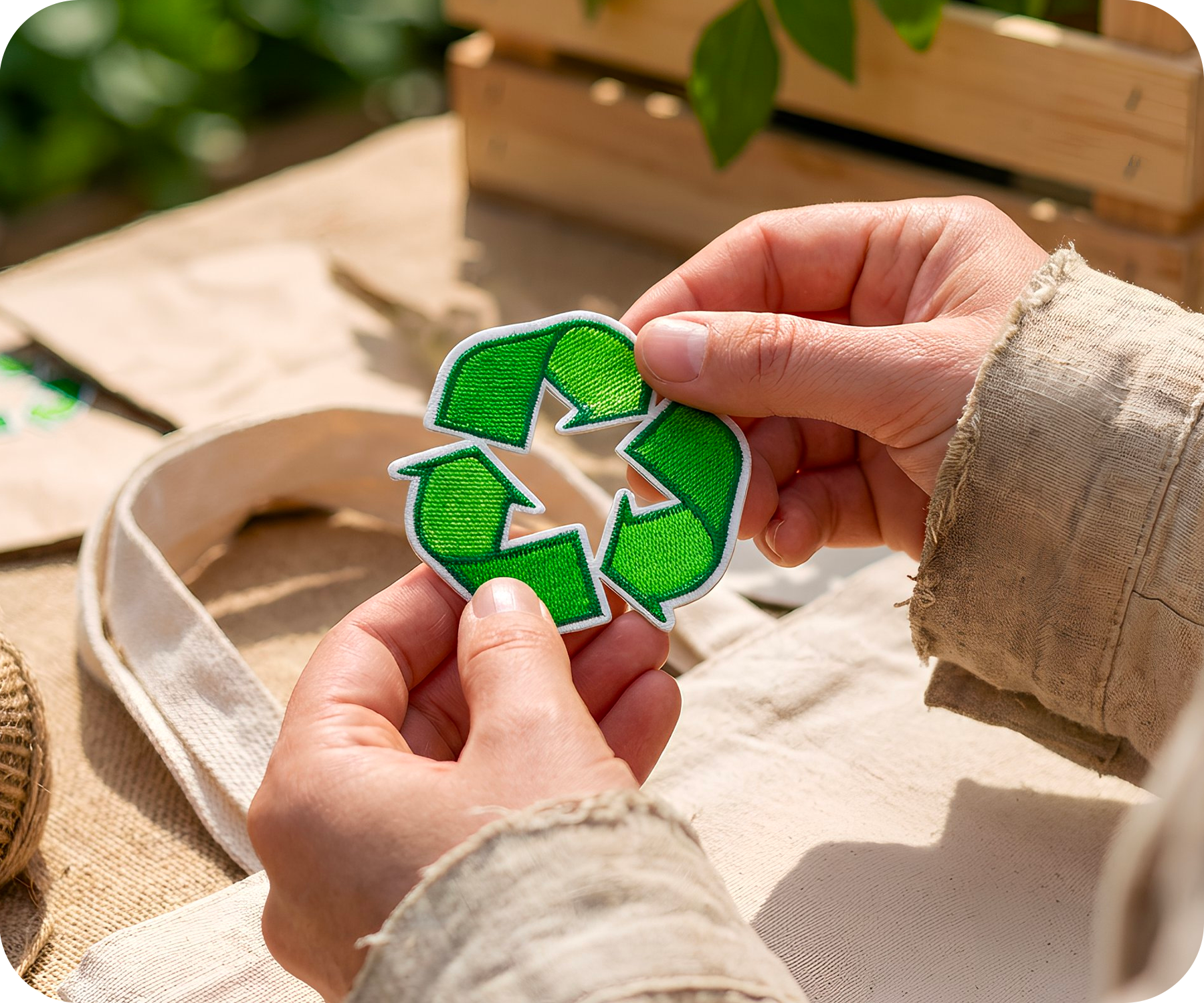 Recycle Symbol Earth Climate Iron On Patch (6.5 x 6.5cm)