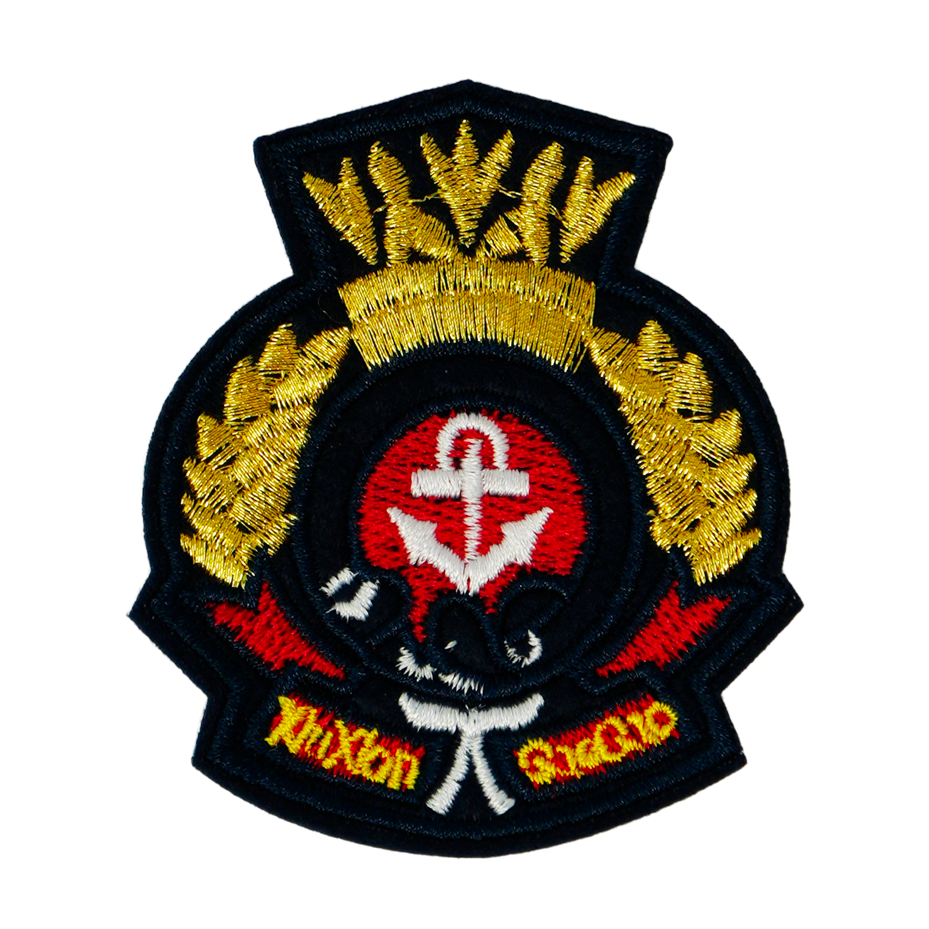 Navy Officer Cap Badge Anchor Iron On Patch (7 x 6cm)