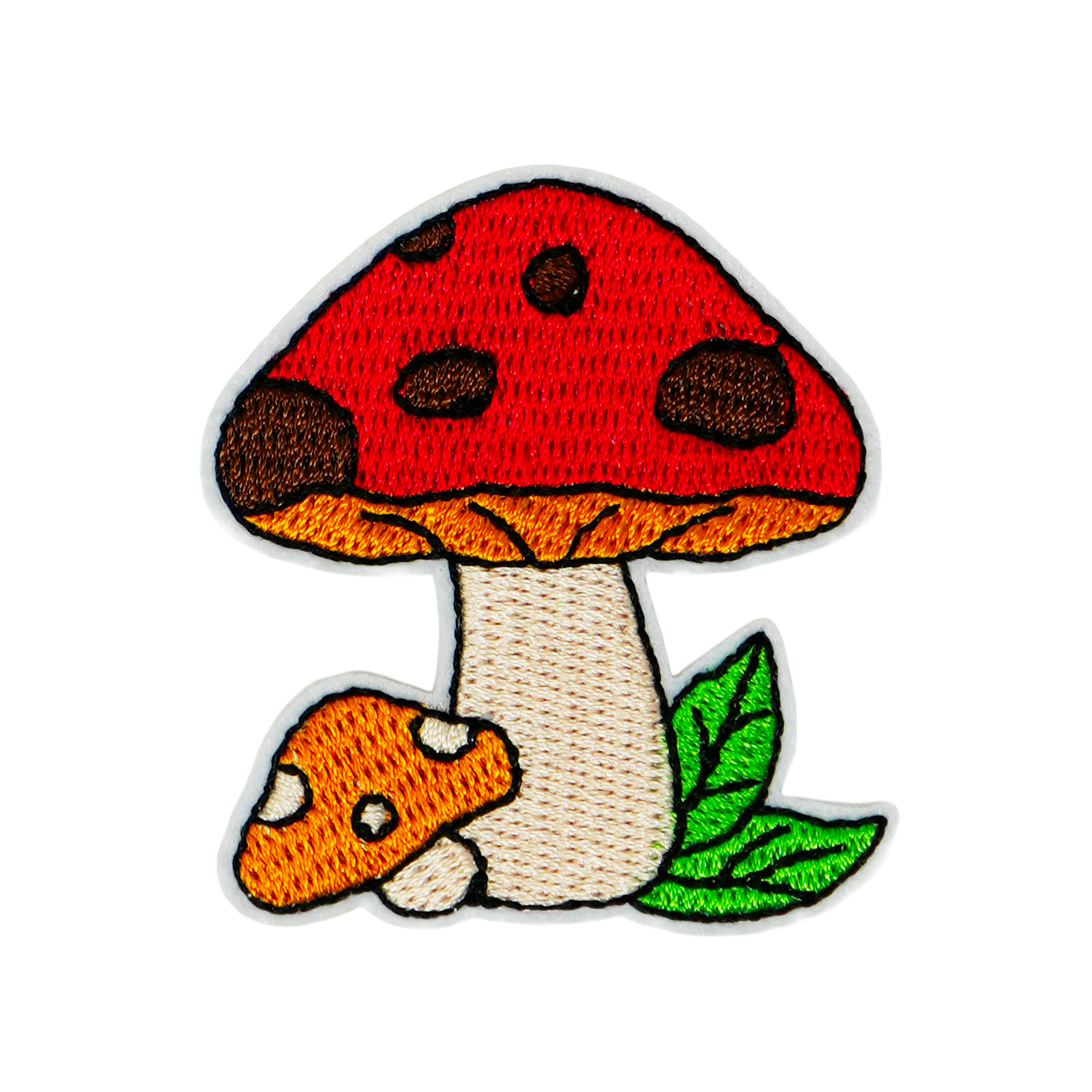 Red & Orange Mushrooms Toadstool Shroom Iron On Patch (5.4 x 4.7cm)