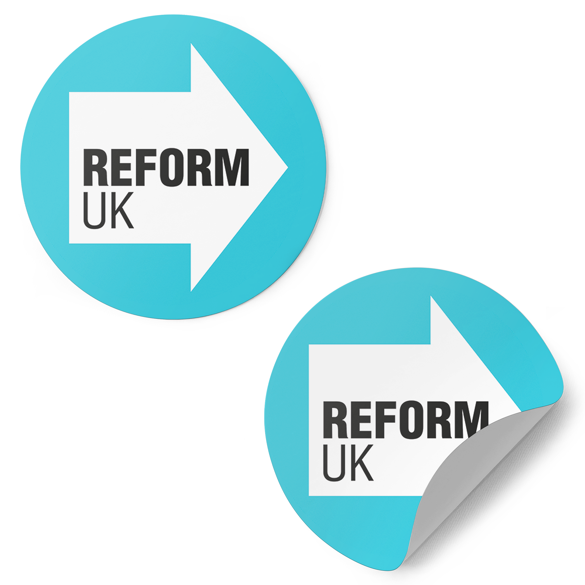 12 X Reform UK Vinyl Round 5cm Stickers