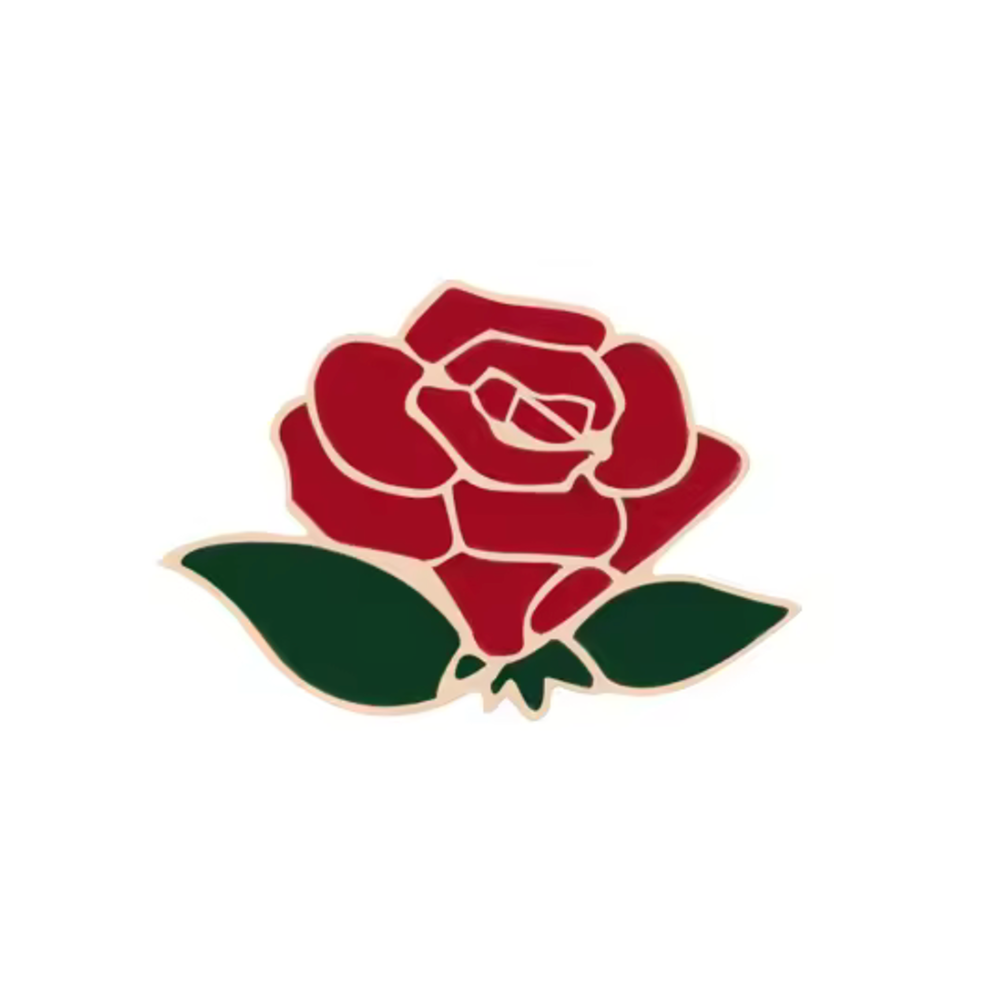 Red Rose Pin Badge