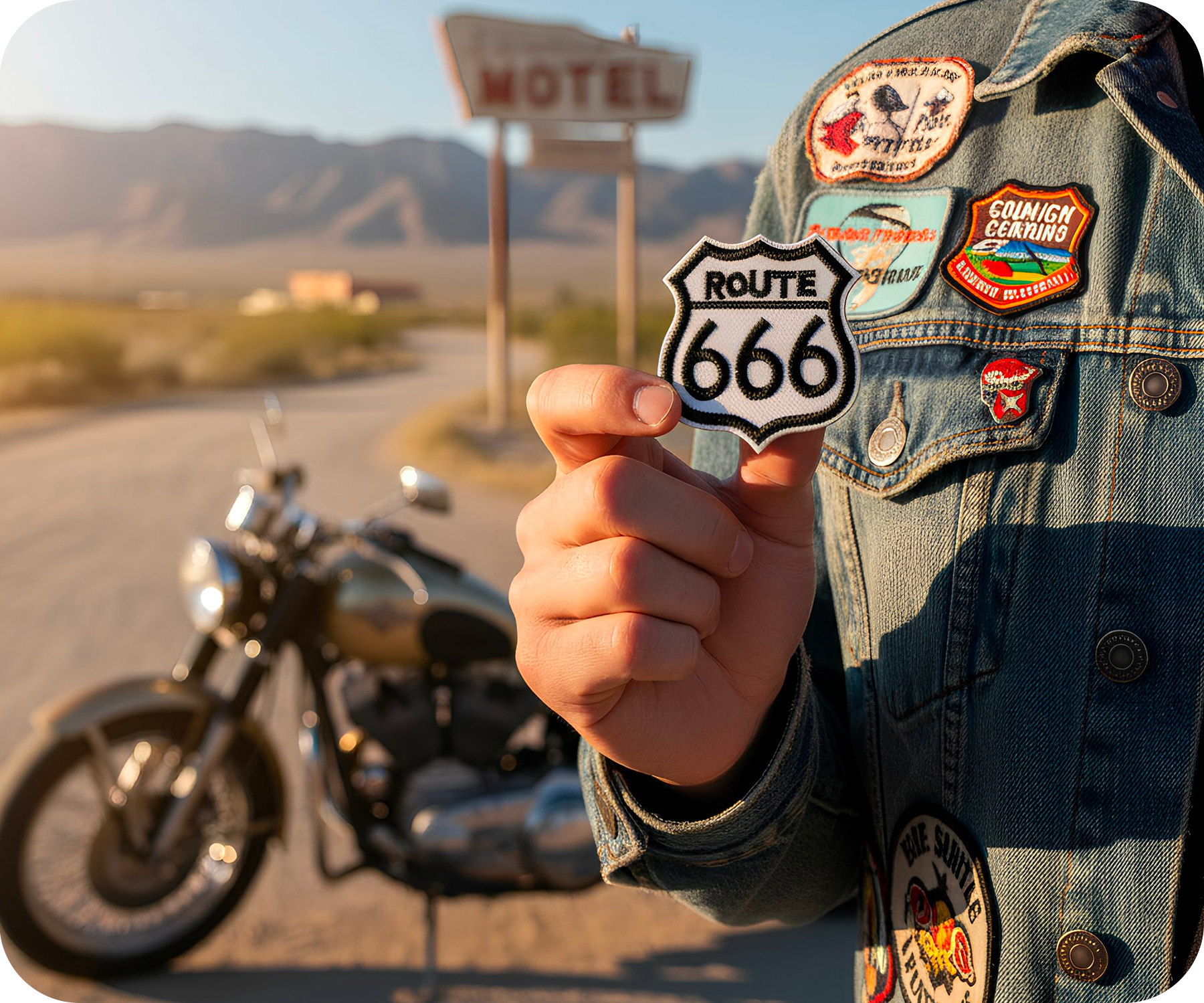 Route 666 United States Highway Iron On Patch (6 x 6cm)