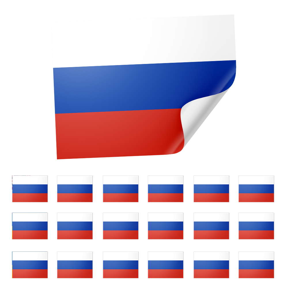 20 X Russia Flag Stickers