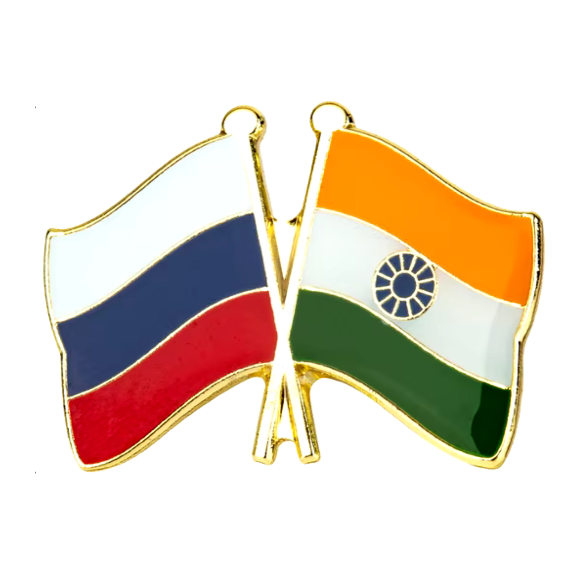 Russia & India Friendship Pin Badge