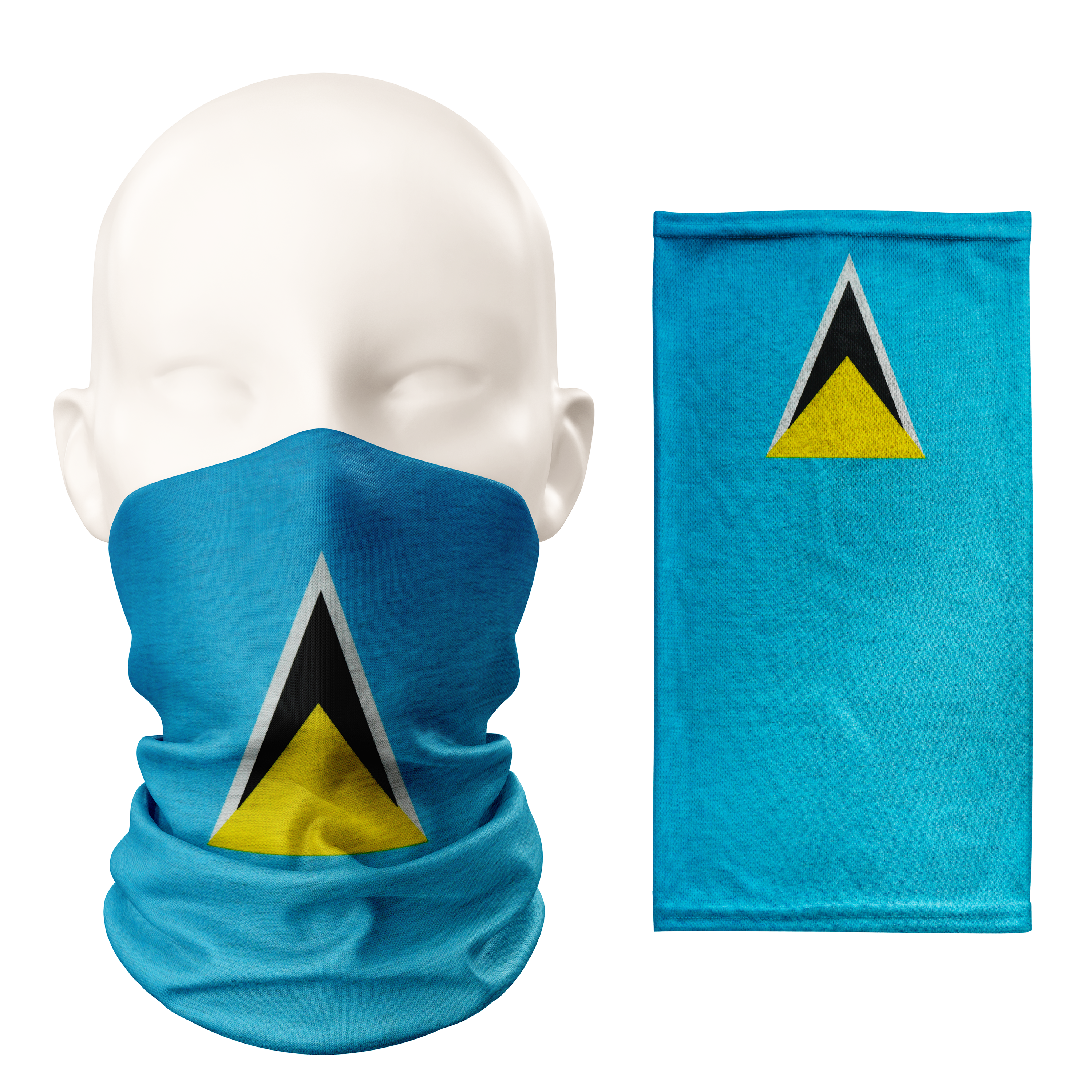Saint Lucia Flag Snood – Breathable Mask Neck Gaiter Face Covering
