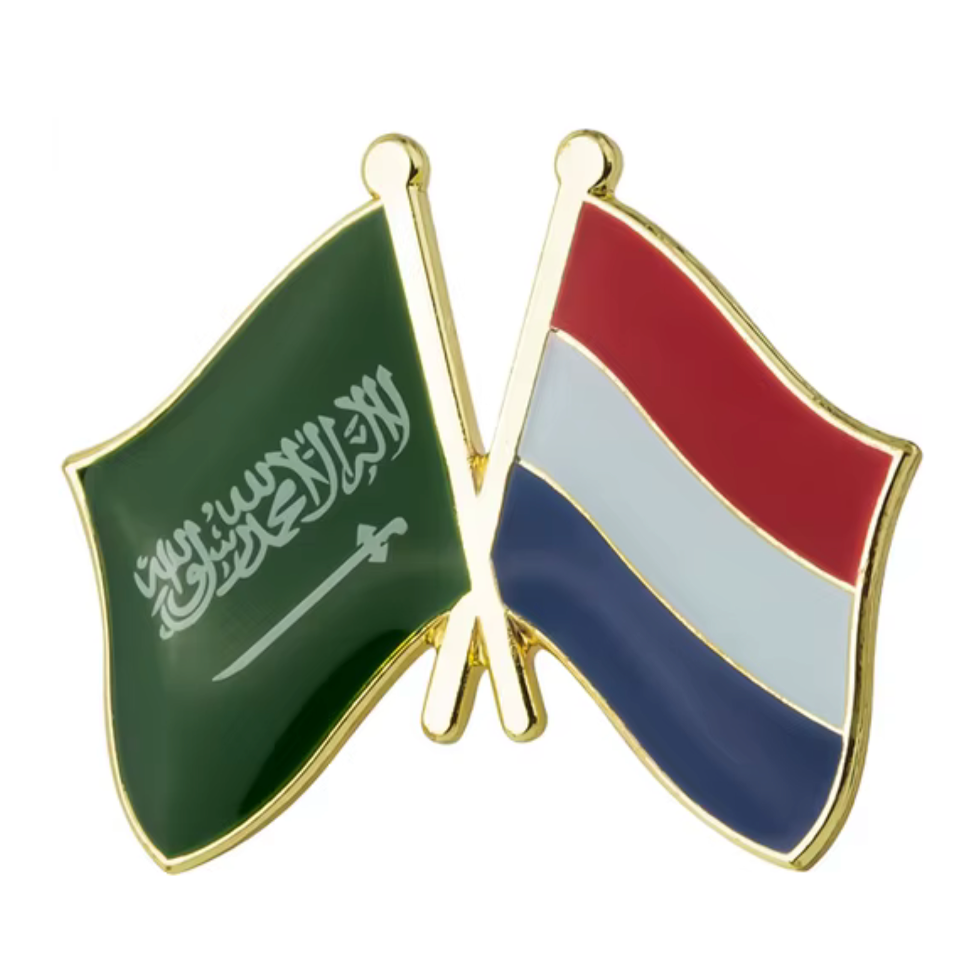 Saudi Arabia & Netherlands Friendship Pin Badge