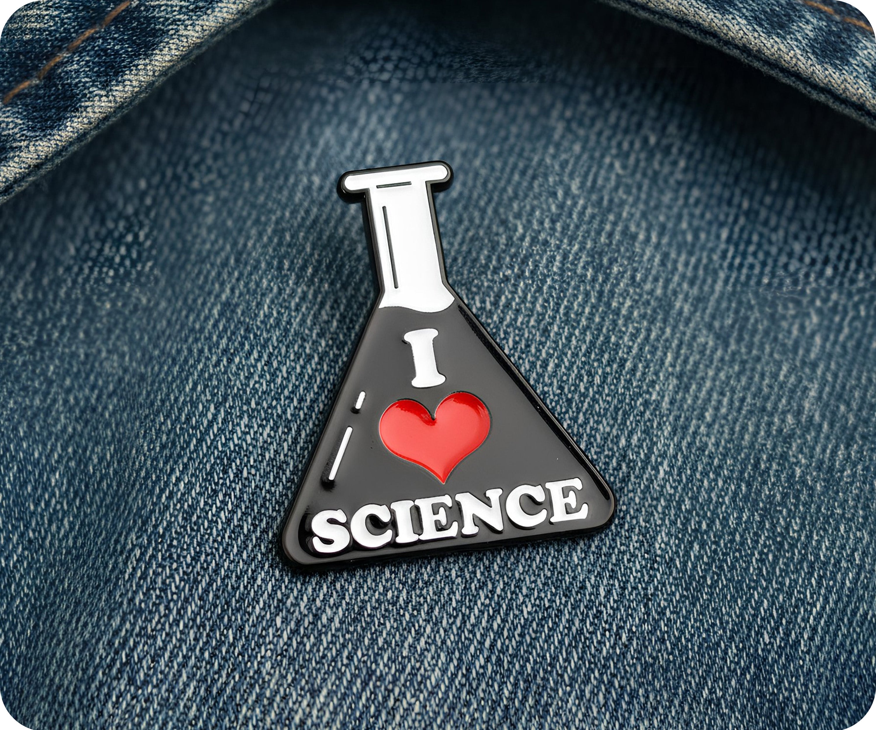 I Love Science Test Tube Pin Badge