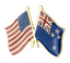 United States & New Zealand Friendship Pin Badge