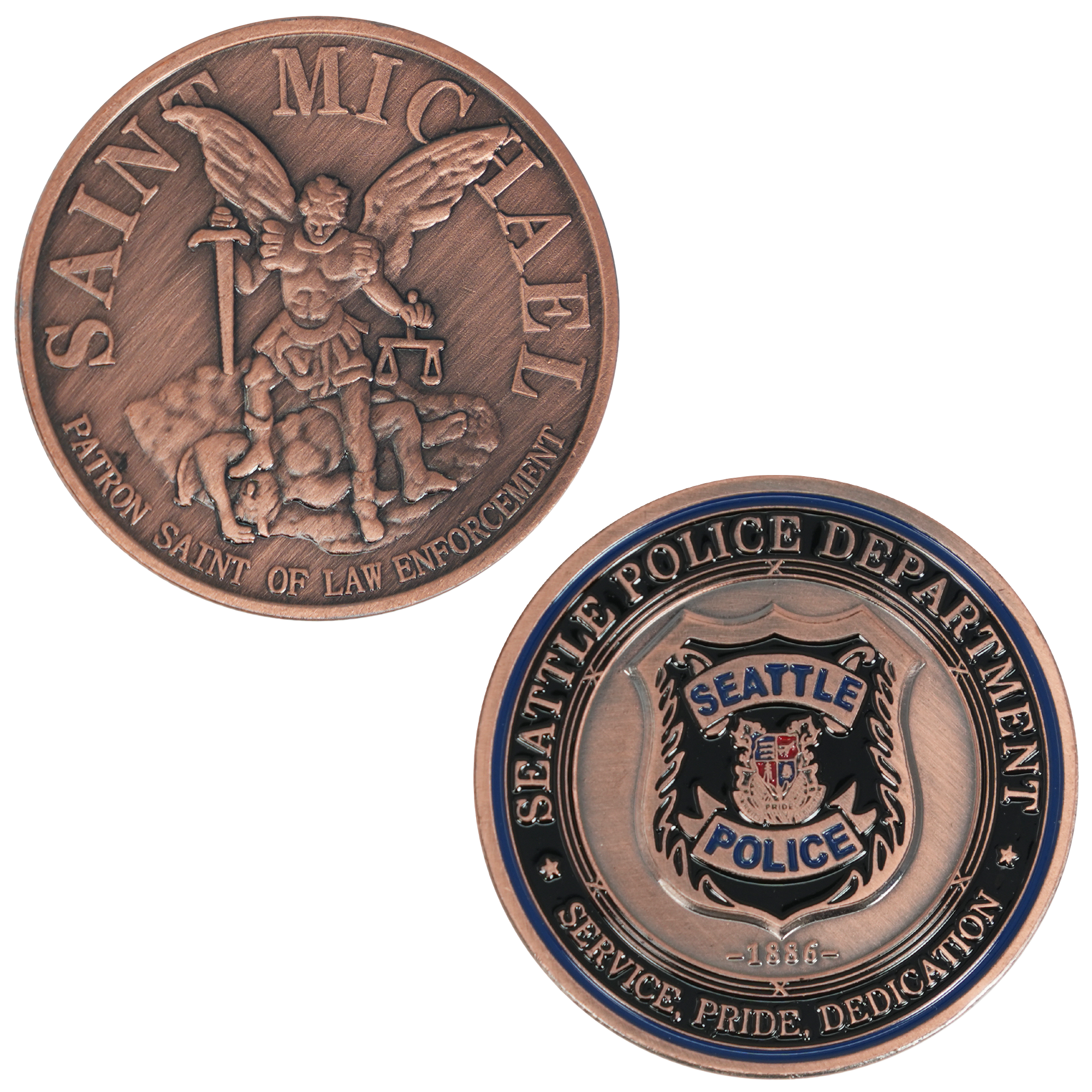 Saint Michael & Seattle Police Department Commemorative Coin