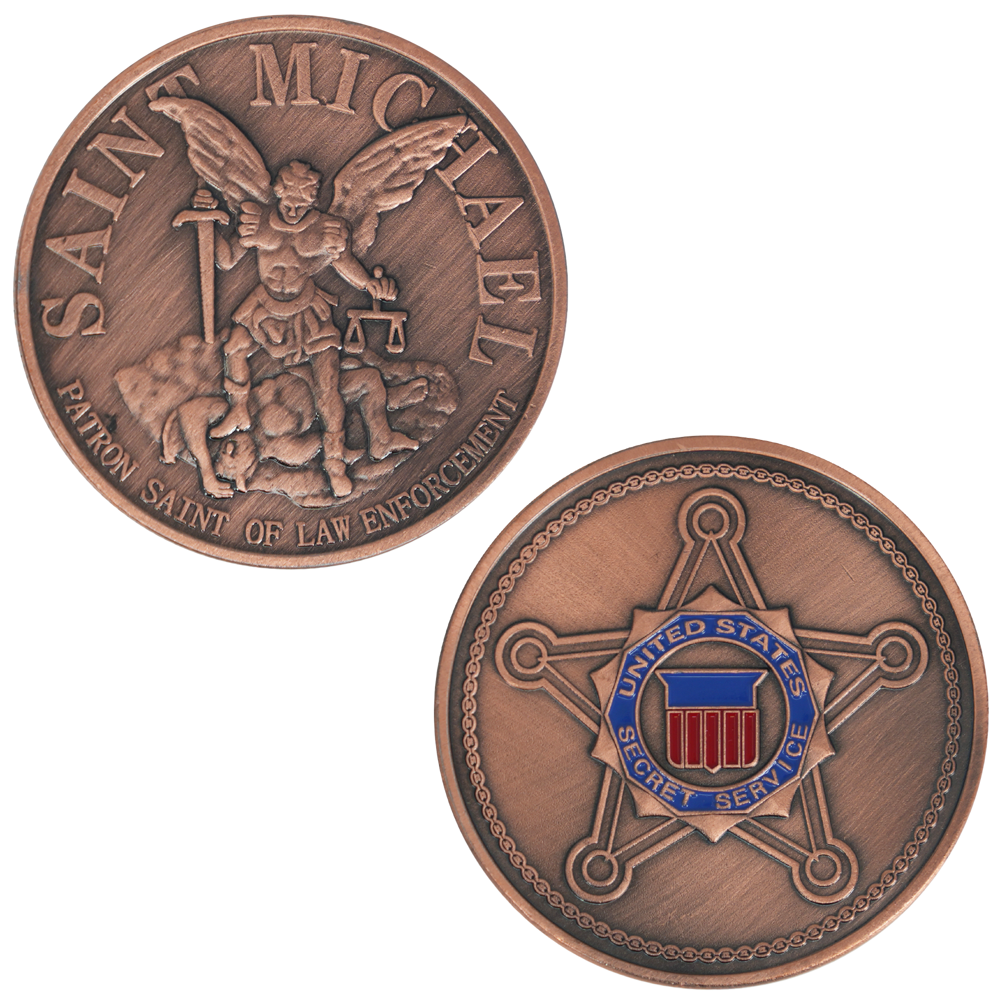 Saint Michael & U.S. Secret Service Commemorative Coin – Bronze Edition