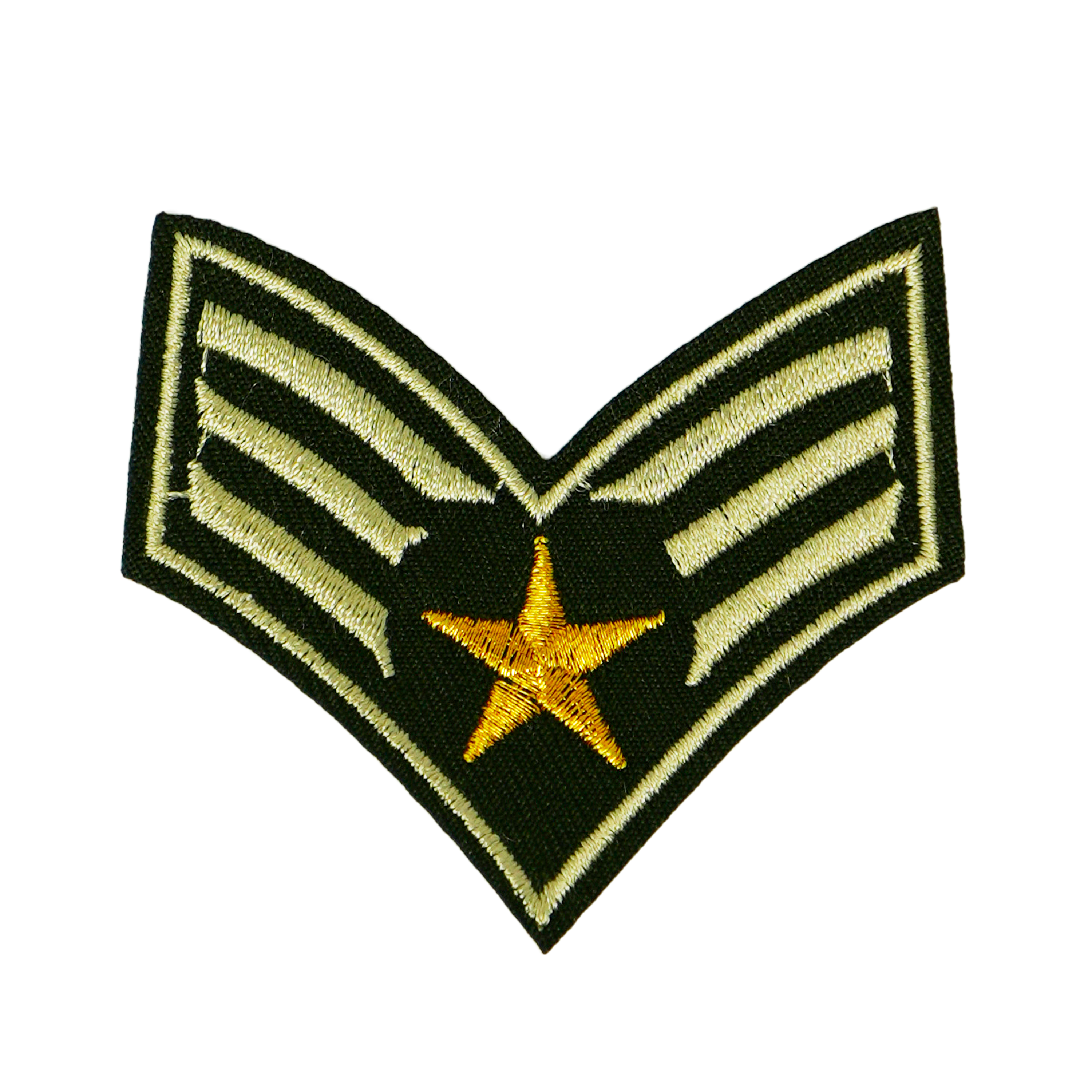 Sergent Rank Star Military Insignia Iron On Patch (6.5 x 5.5cm)