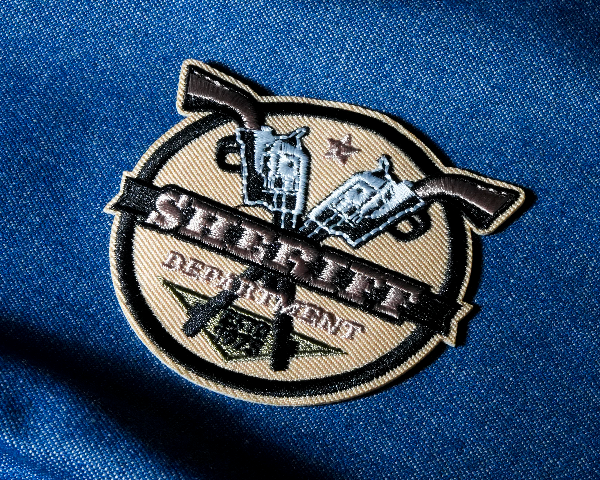 Wild West Sheriff Department Patch Iron On (7 x 8cm)