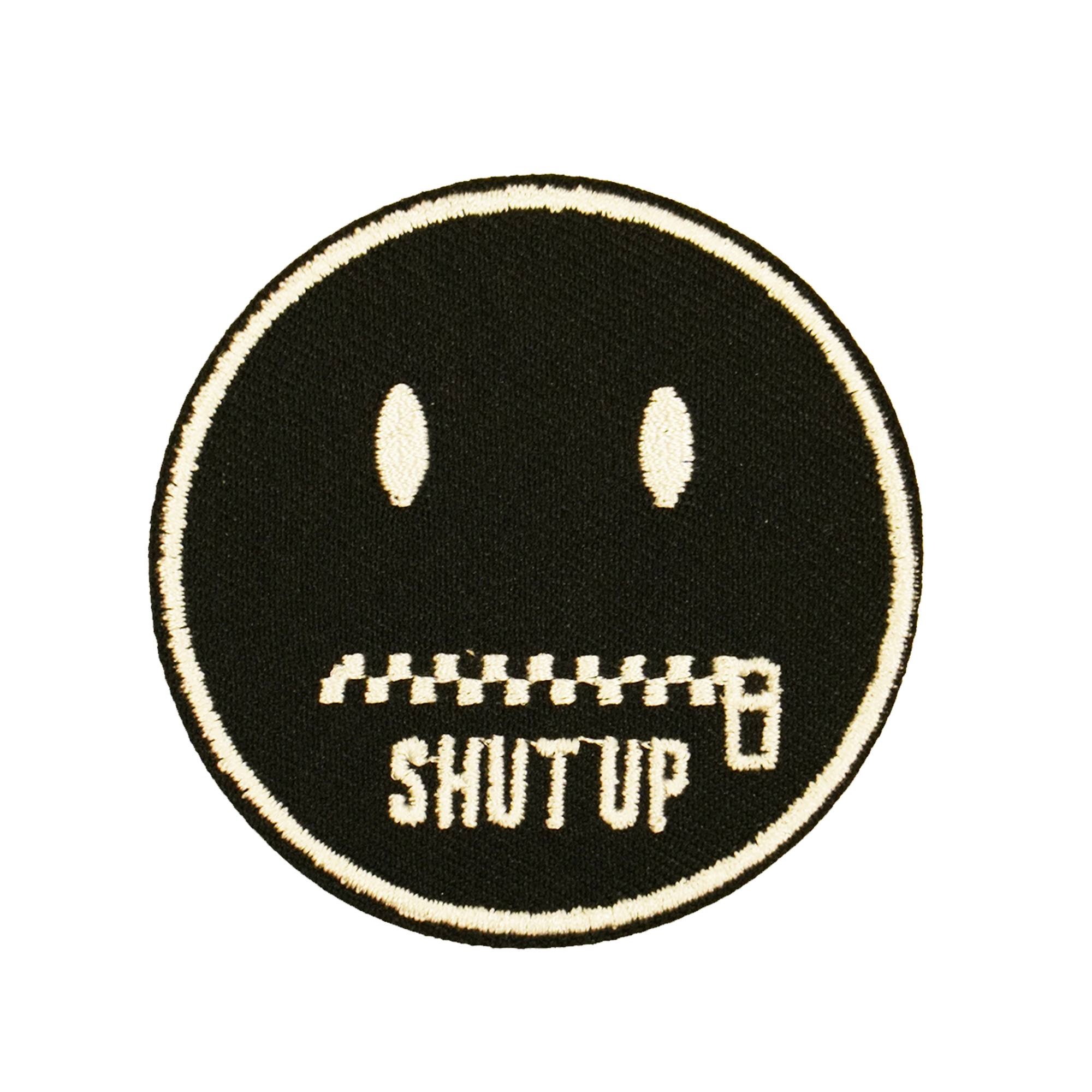 Shut Up Face Zip Embroidery Patch (6 x 6cm)