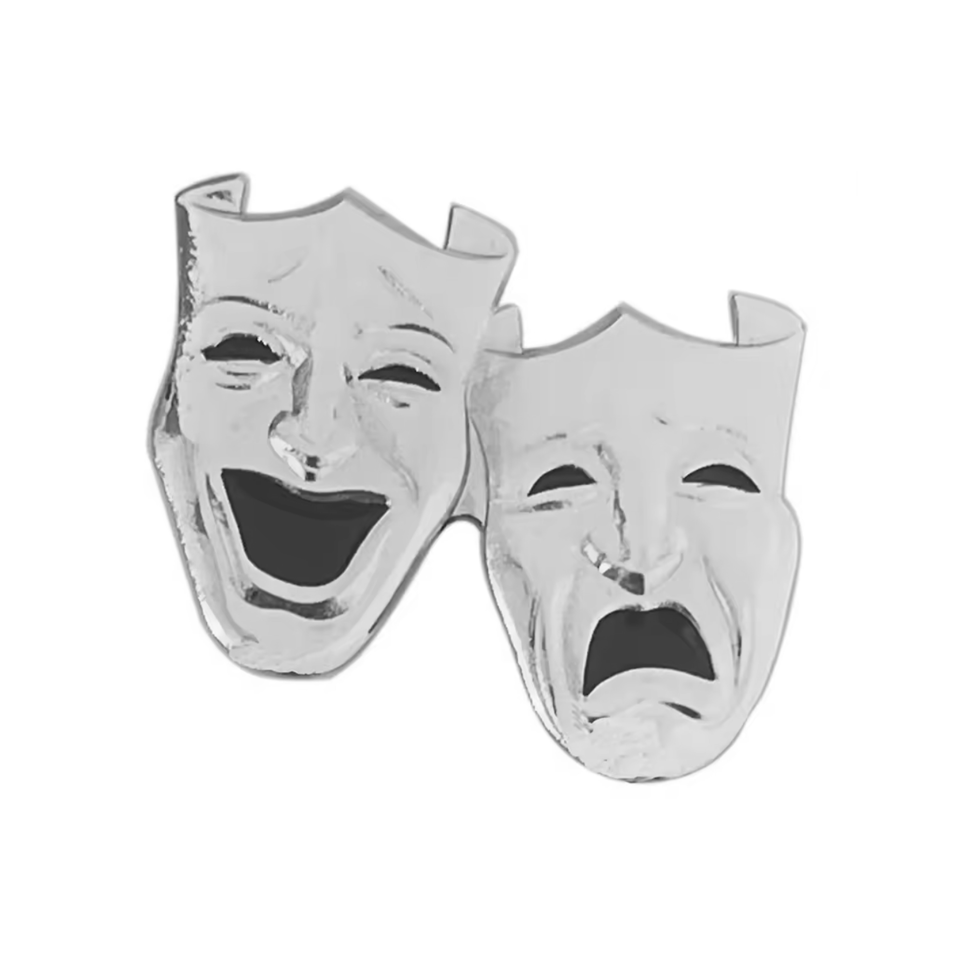 Comedy and Tragedy Drama Silver Pin Badge