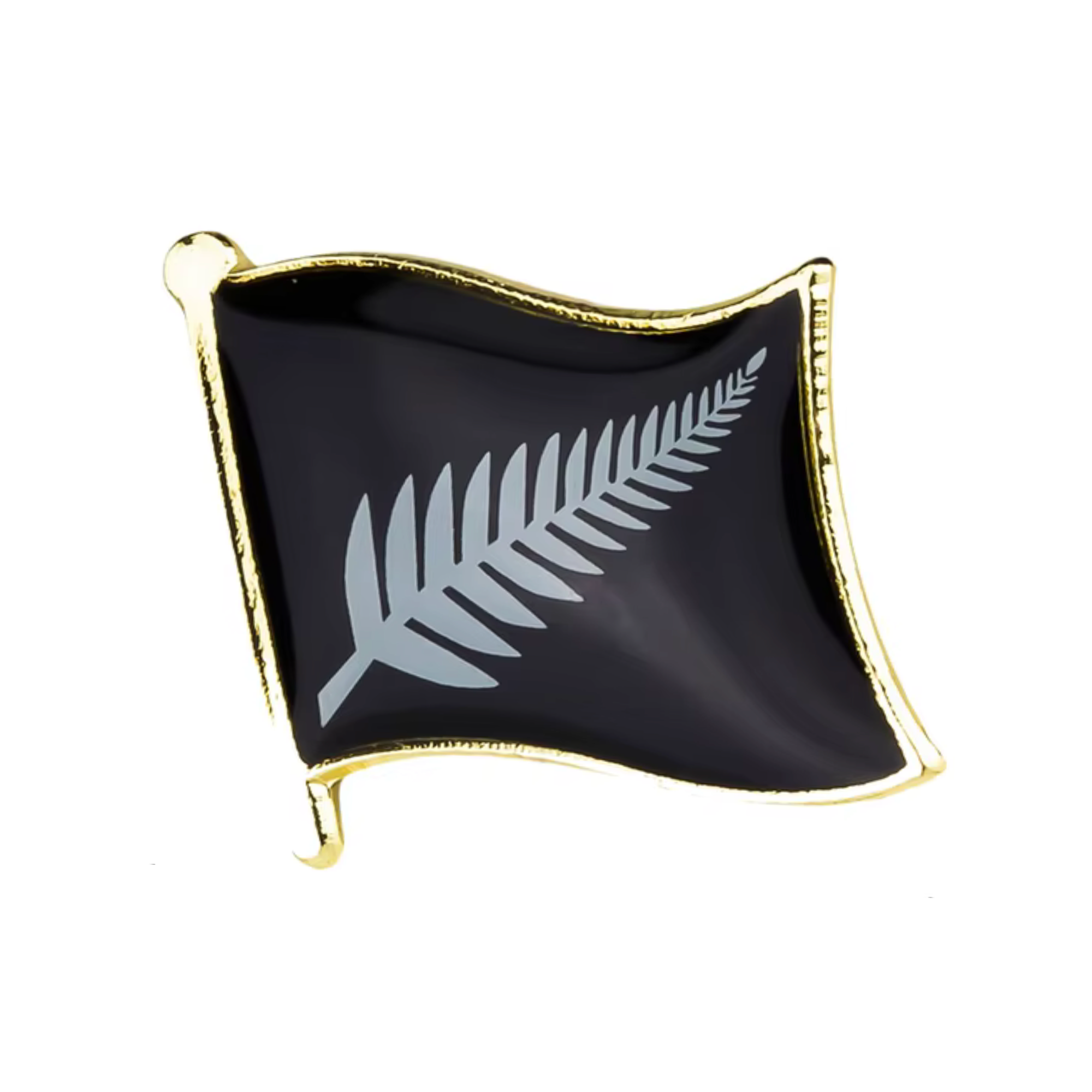 Silver Fern Flag Pin Badge