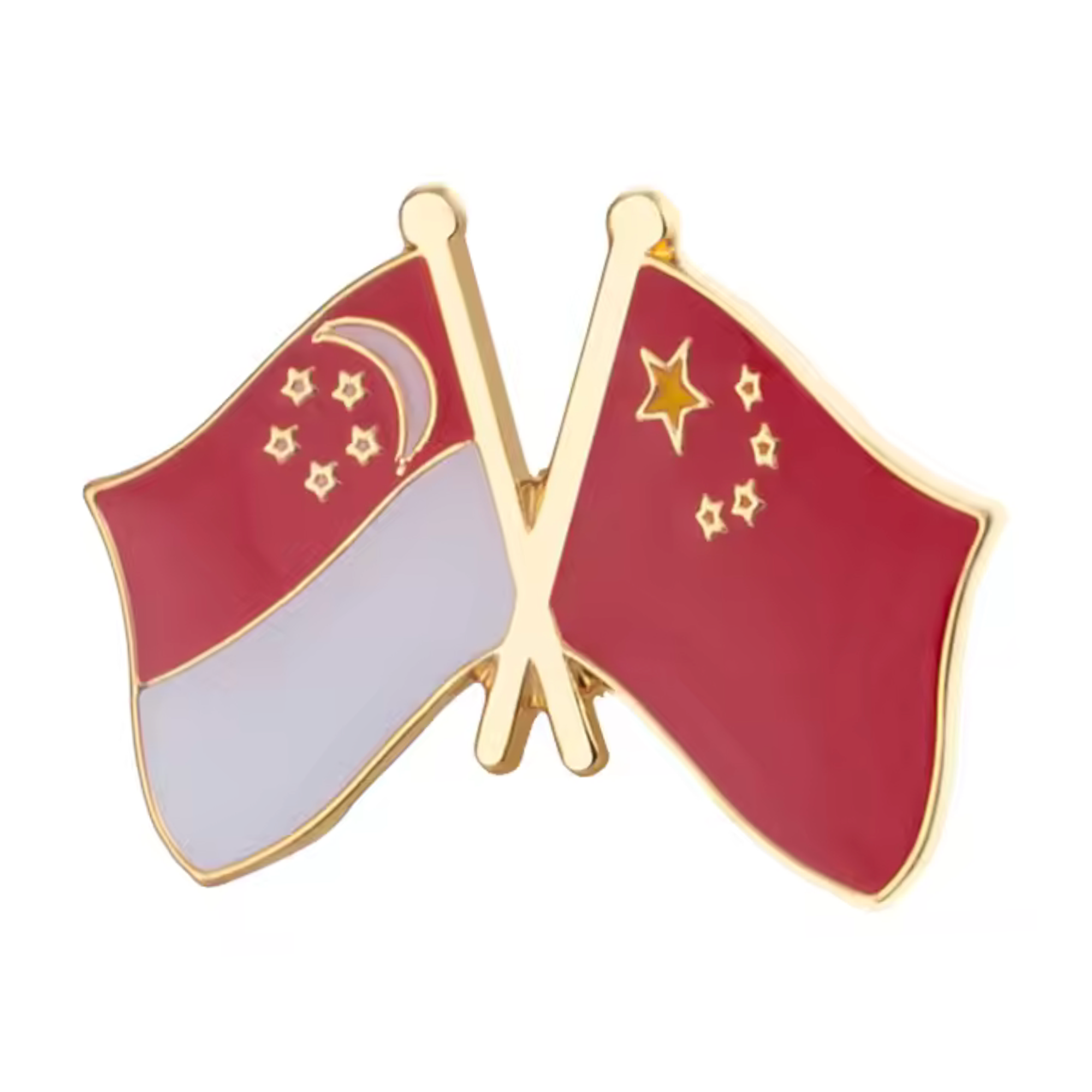 Singapore & China Friendship Pin Badge
