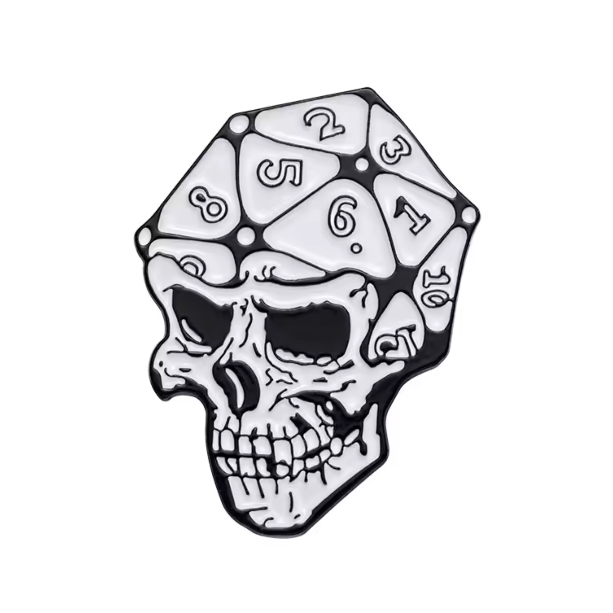 Skull Dice Gaming Pin Badge