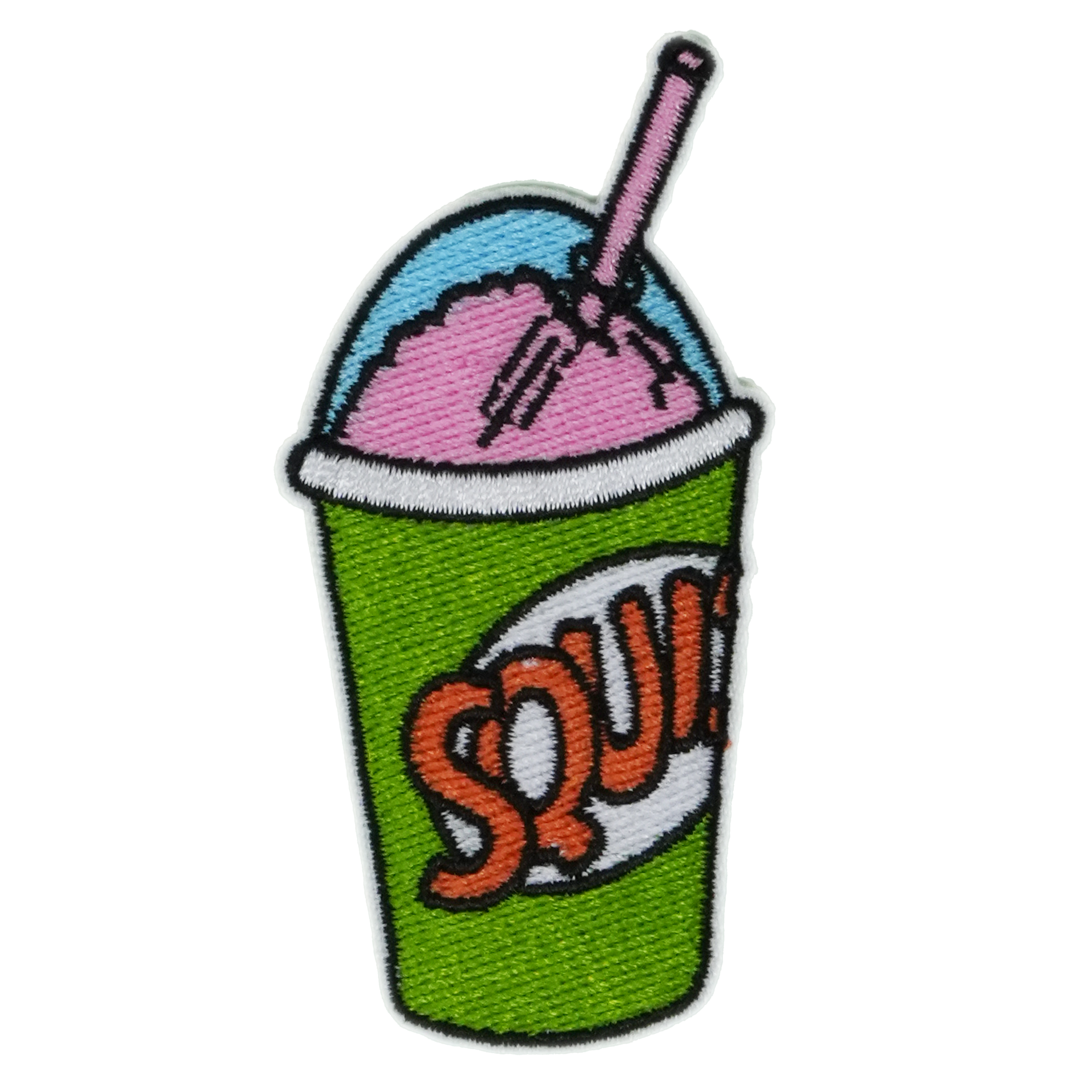 Ice Slush Drink Patch Iron On (9x 4cm)