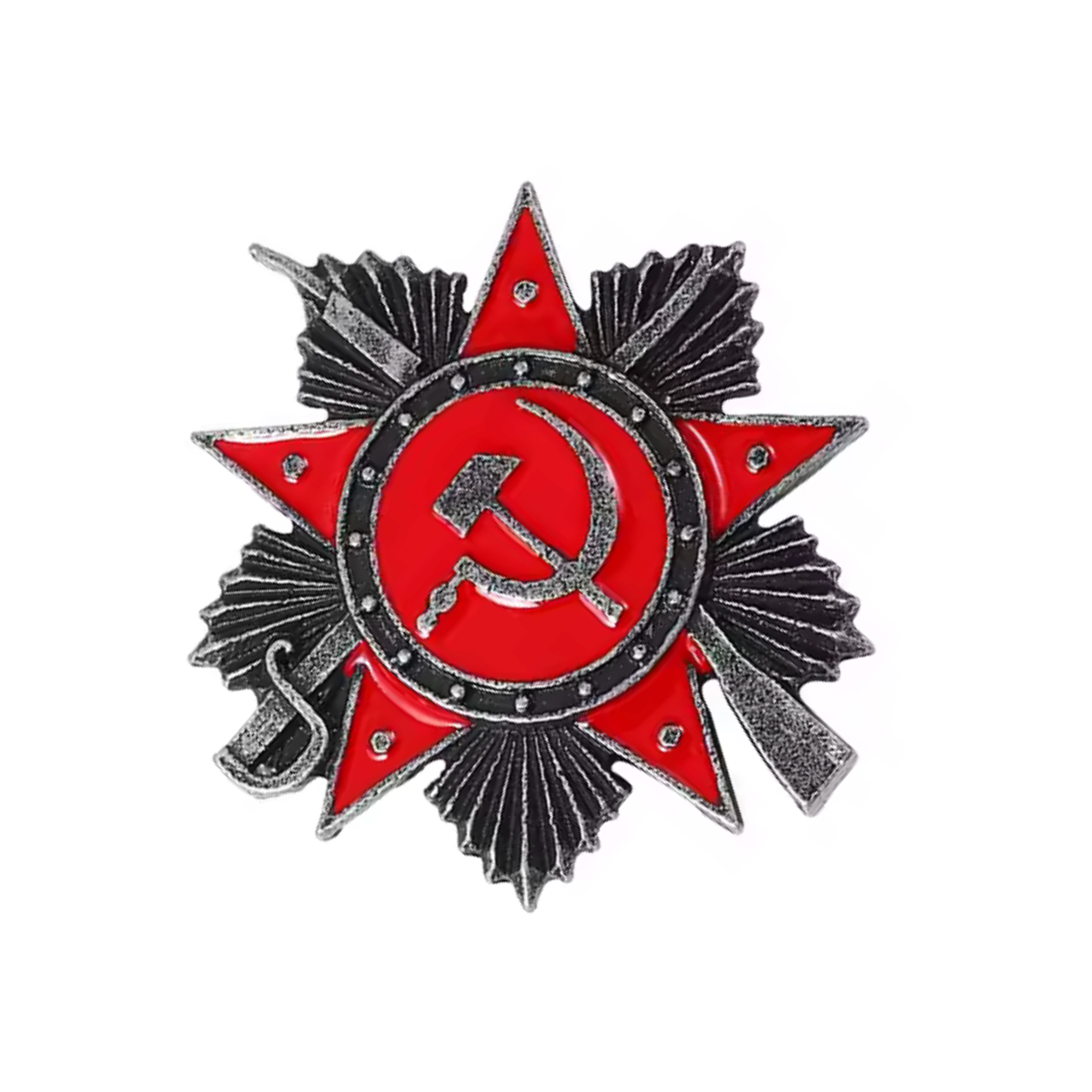 Soviet Star With Sword Pin Badge