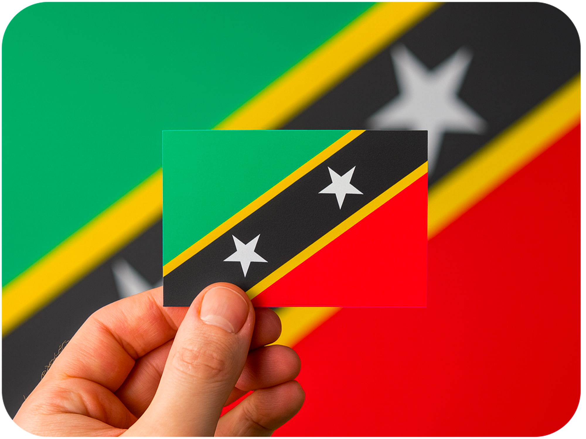 20 X Saint Kitts and Nevis Flag Stickers