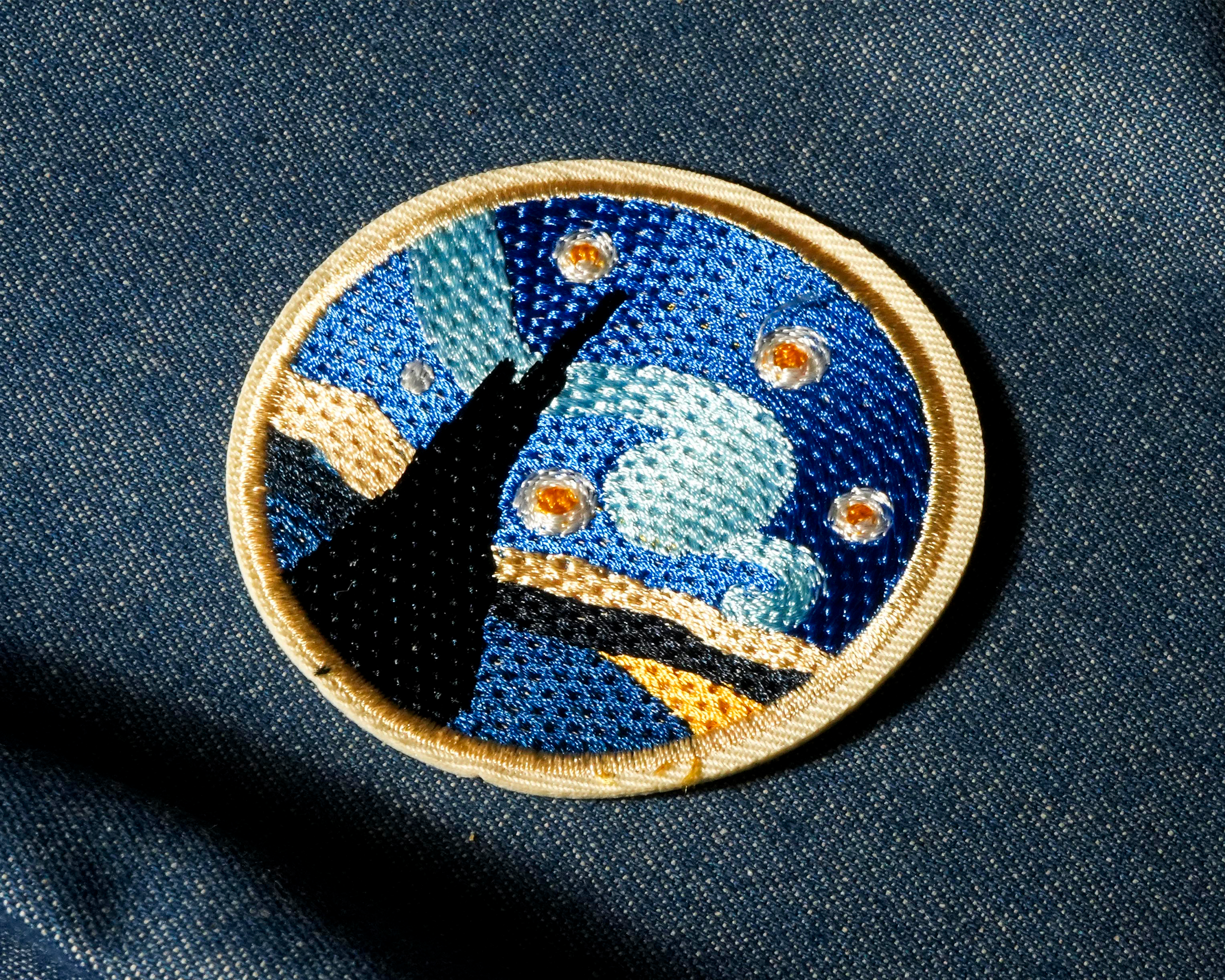Starry Night Van Gogh Round Patch Iron On (7 x 7cm)