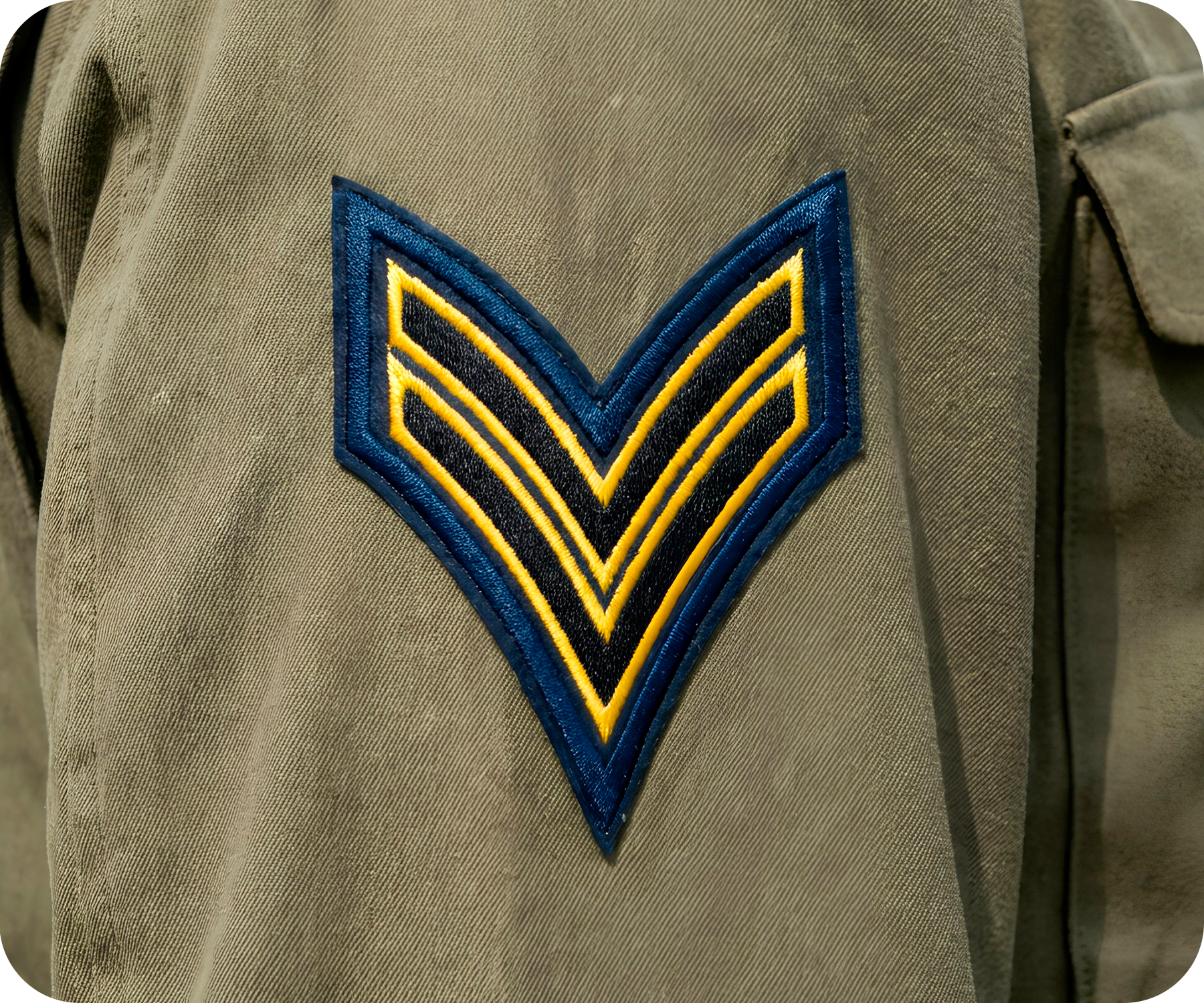 Corporal Military Rank Insignia Iron On Patch (8 x 10cm)