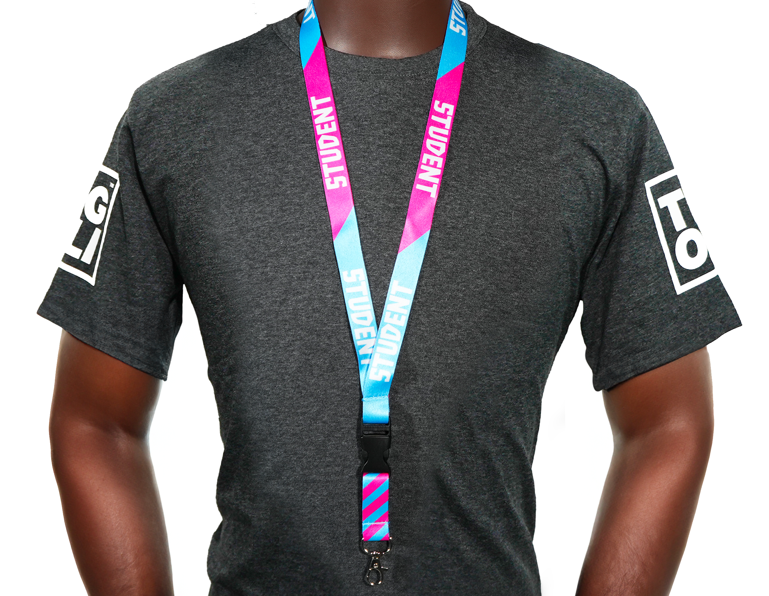 Student Blue & Pink Uni Flag Lanyard