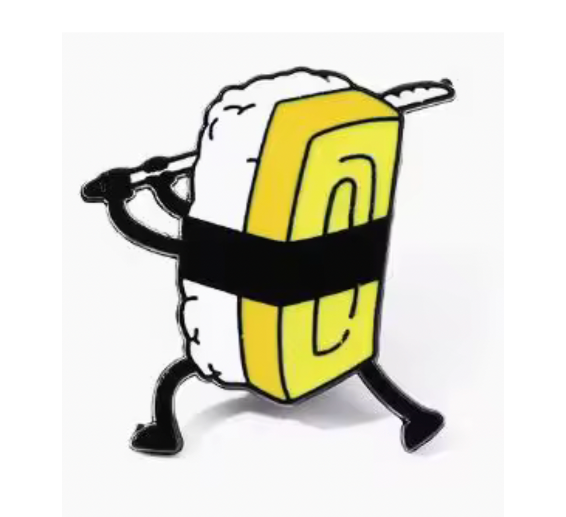 Sushi Samurai Yellow Pin Badge