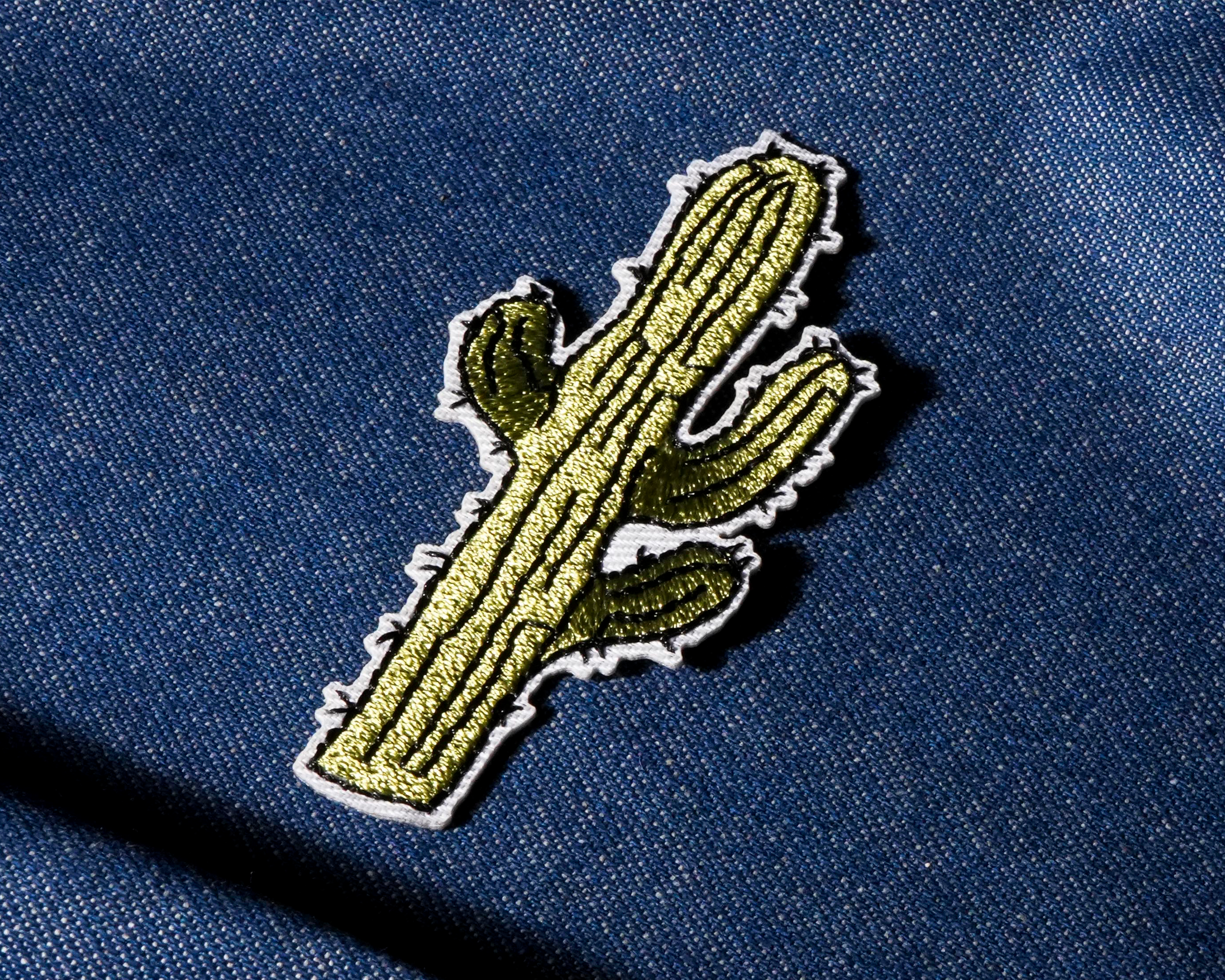 Cactus 3 Arm Wild West Patch Iron On (8 x 3cm)