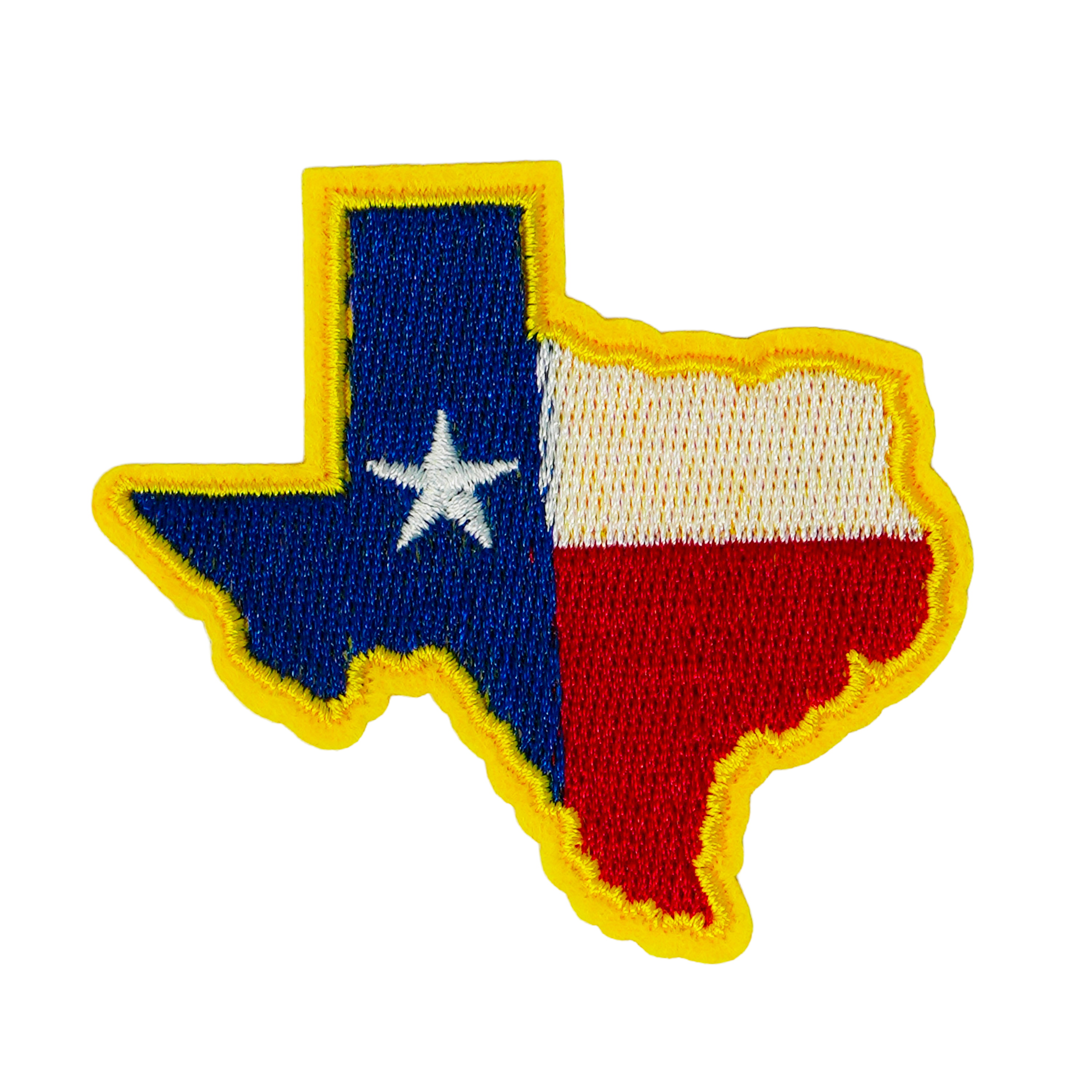 Texas State Shape & Flag Iron On Patch (6.5 x 6cm)